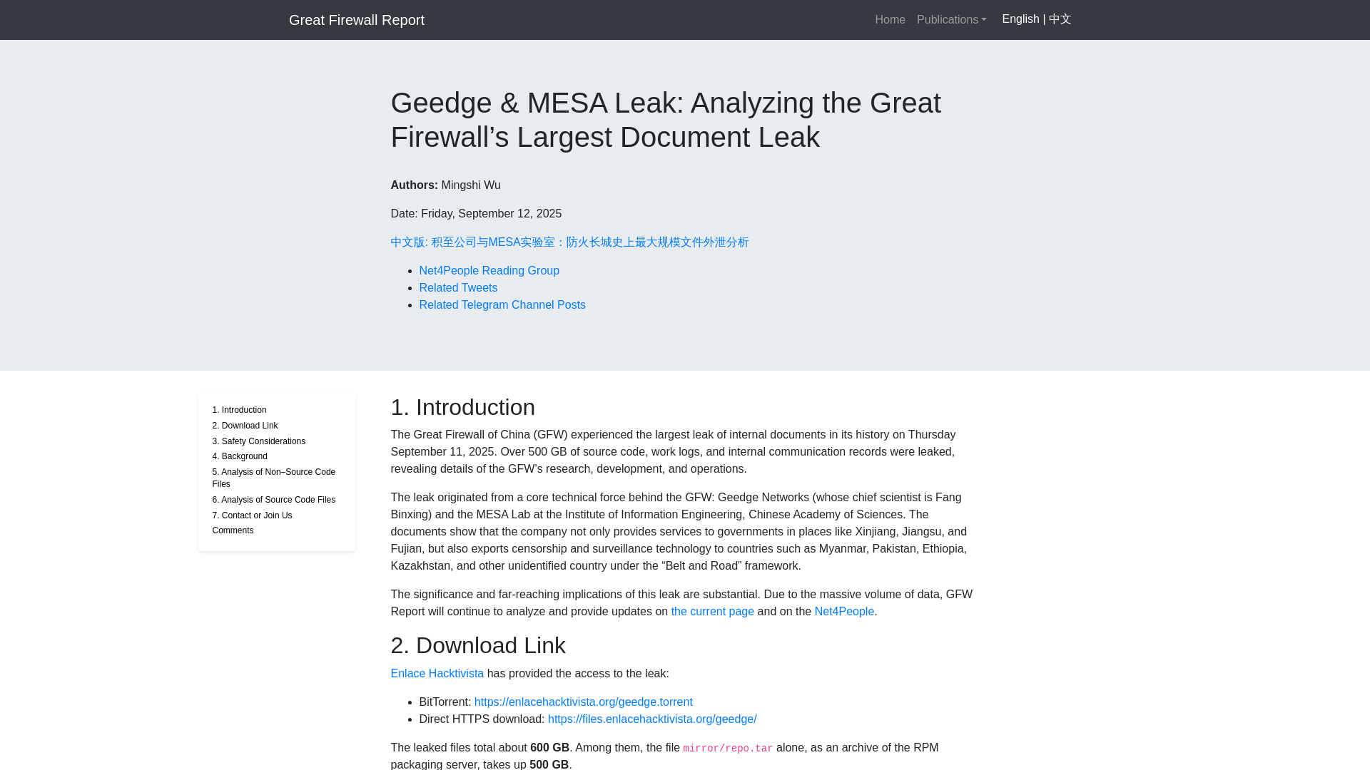 Geedge & MESA Leak: Analyzing the Great Firewall’s Largest Document Leak