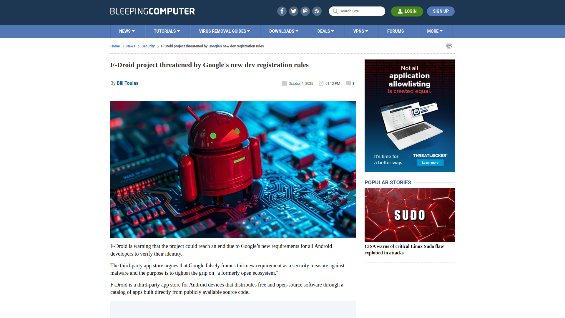 F-Droid project threatened by Google's new dev registration rules