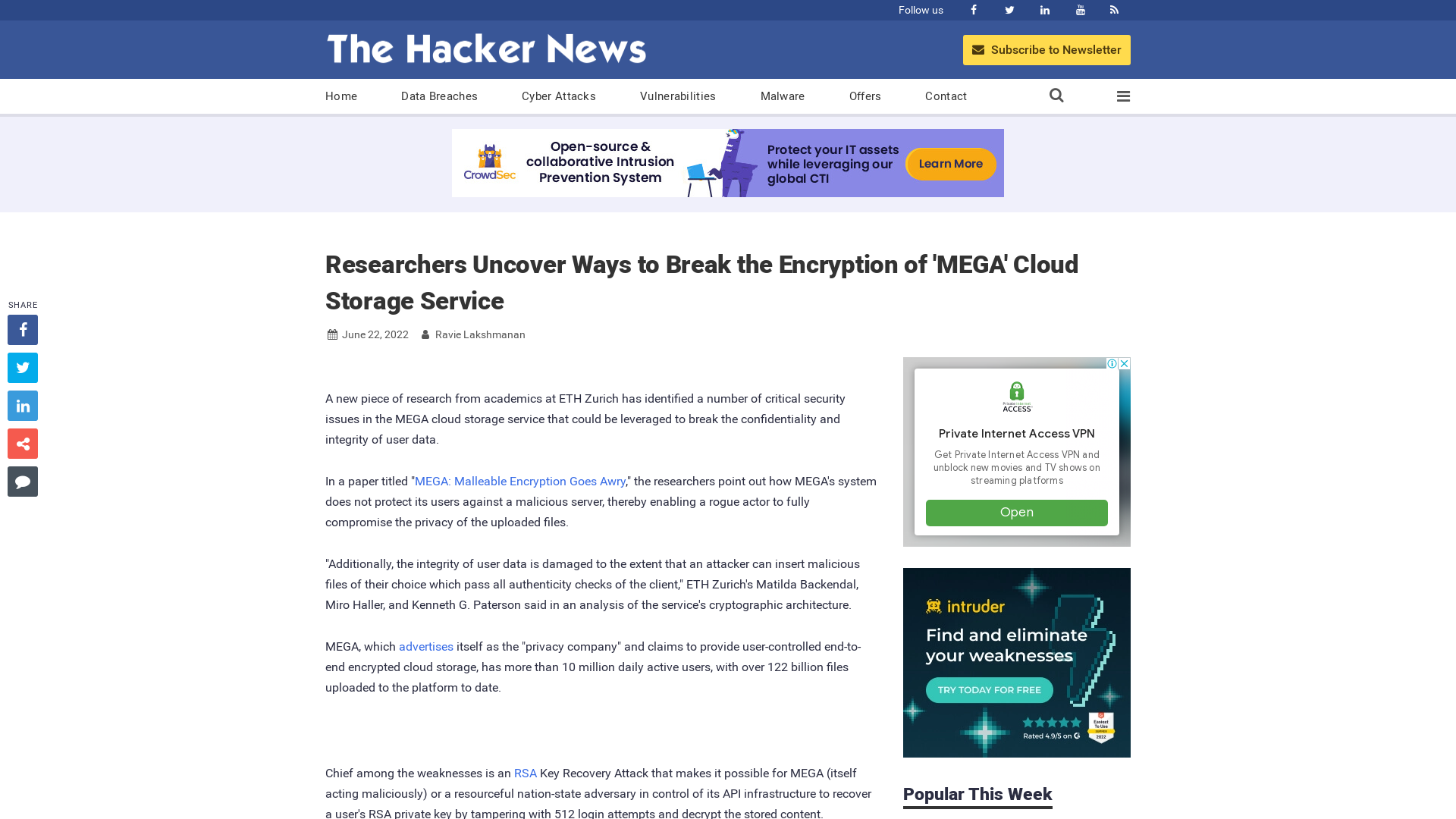 Researchers Uncover Ways to Break the Encryption of 'MEGA' Cloud Storage Service