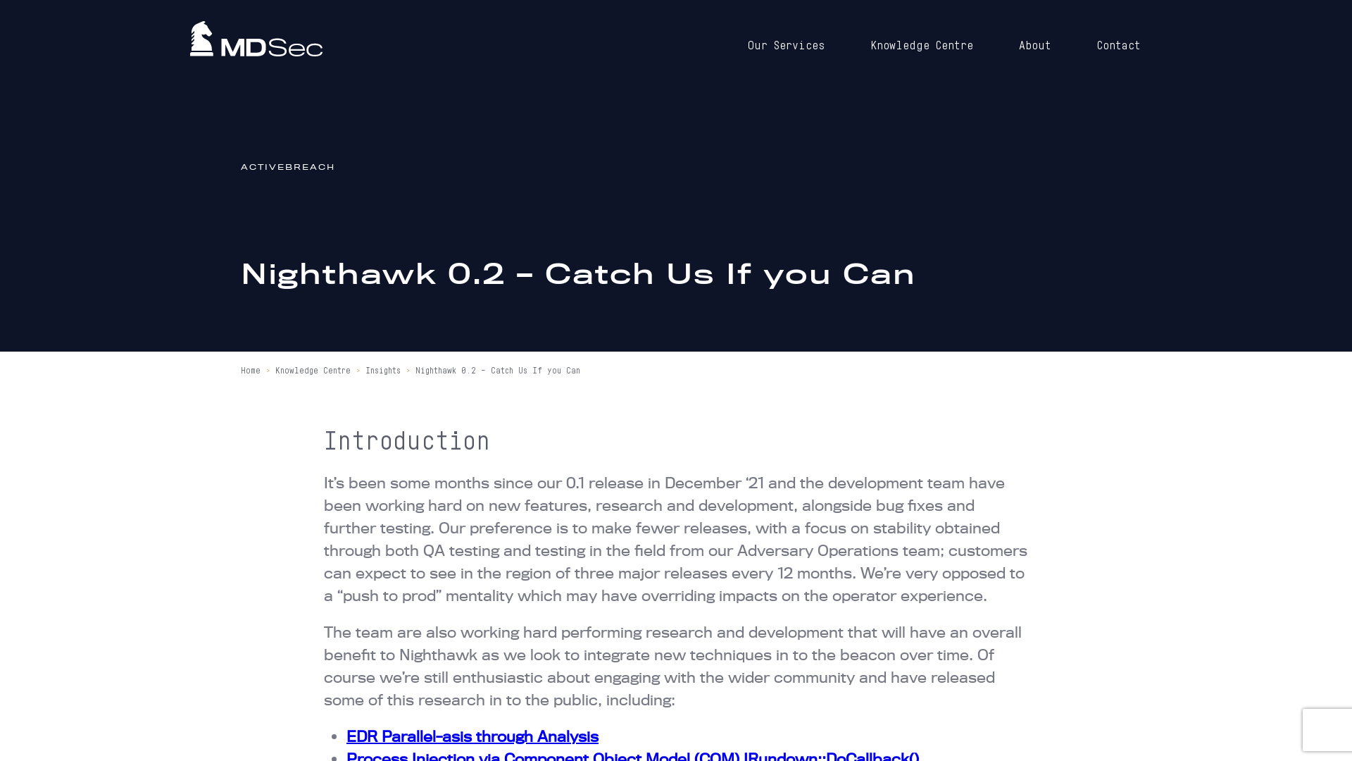 Nighthawk 0.2 - Catch Us If you Can - MDSec