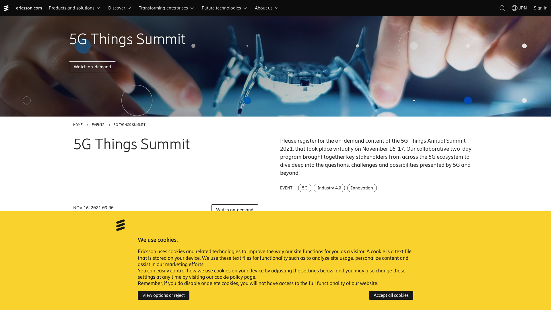 5G Things Summit 2021 - Agenda - Ericsson