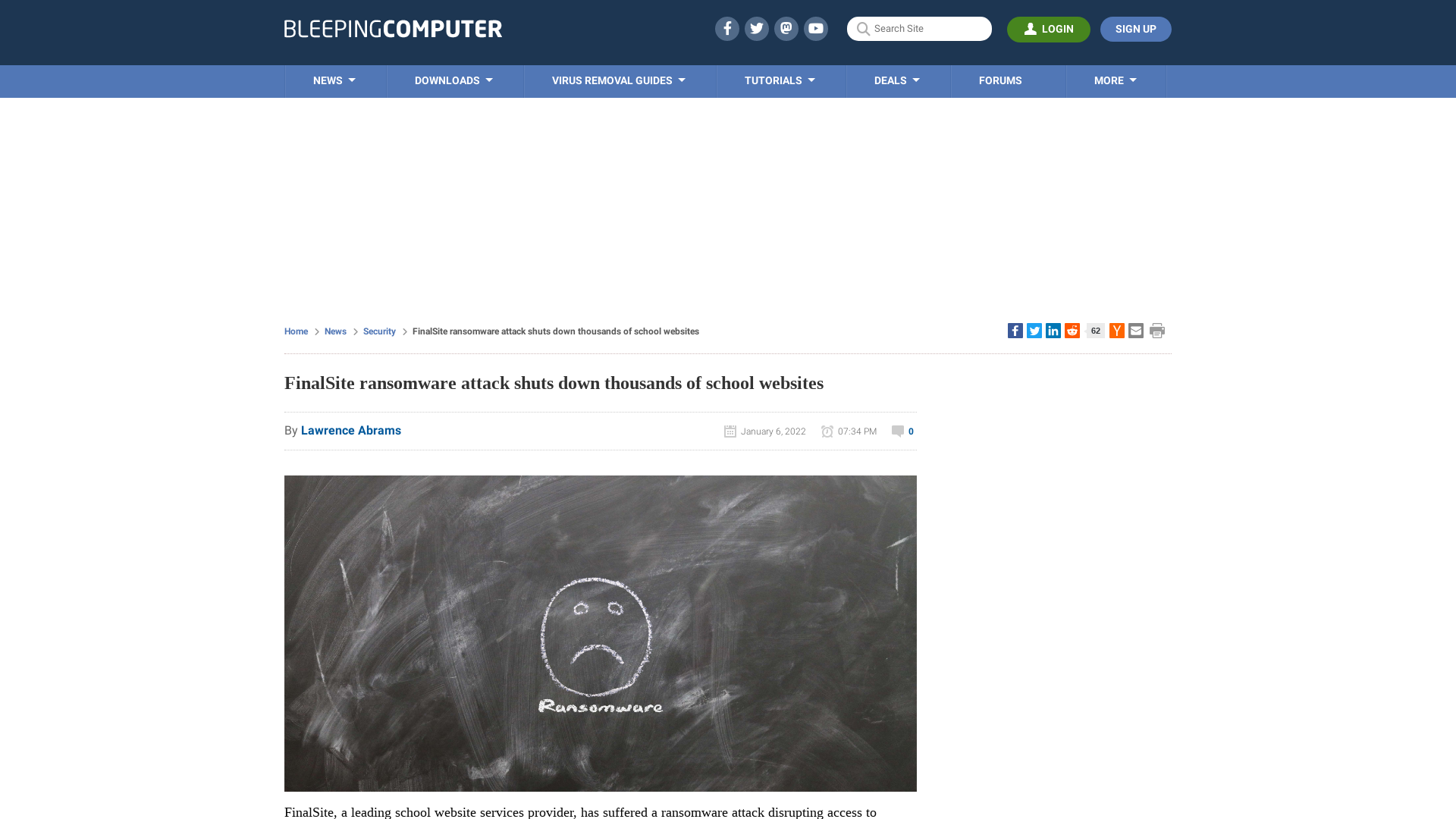 FinalSite ransomware attack shuts down thousands of school websites