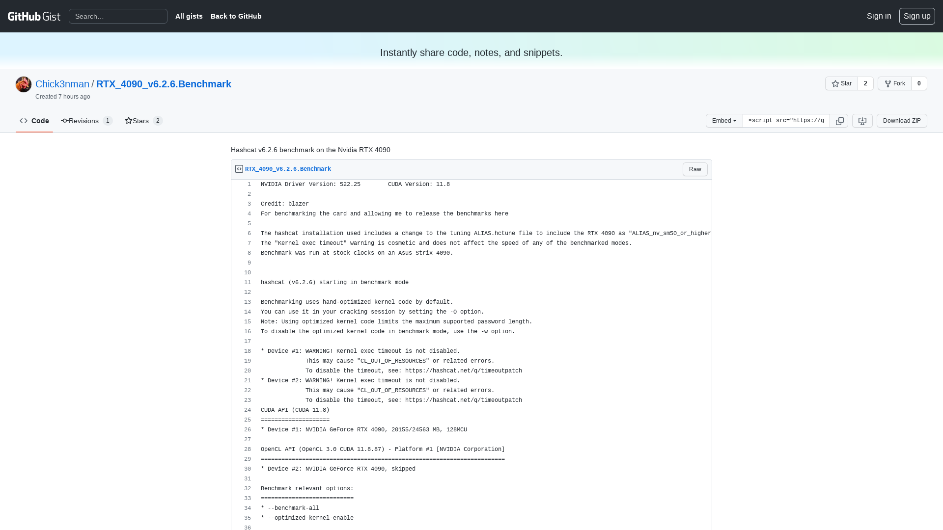Hashcat v6.2.6 benchmark on the Nvidia RTX 4090 · GitHub