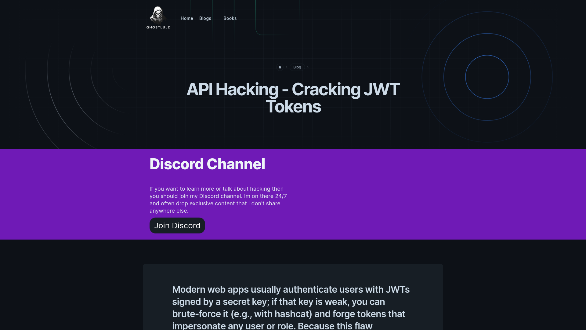 API Hacking - Cracking JWT Tokens · Learn my offensive security tradecraft