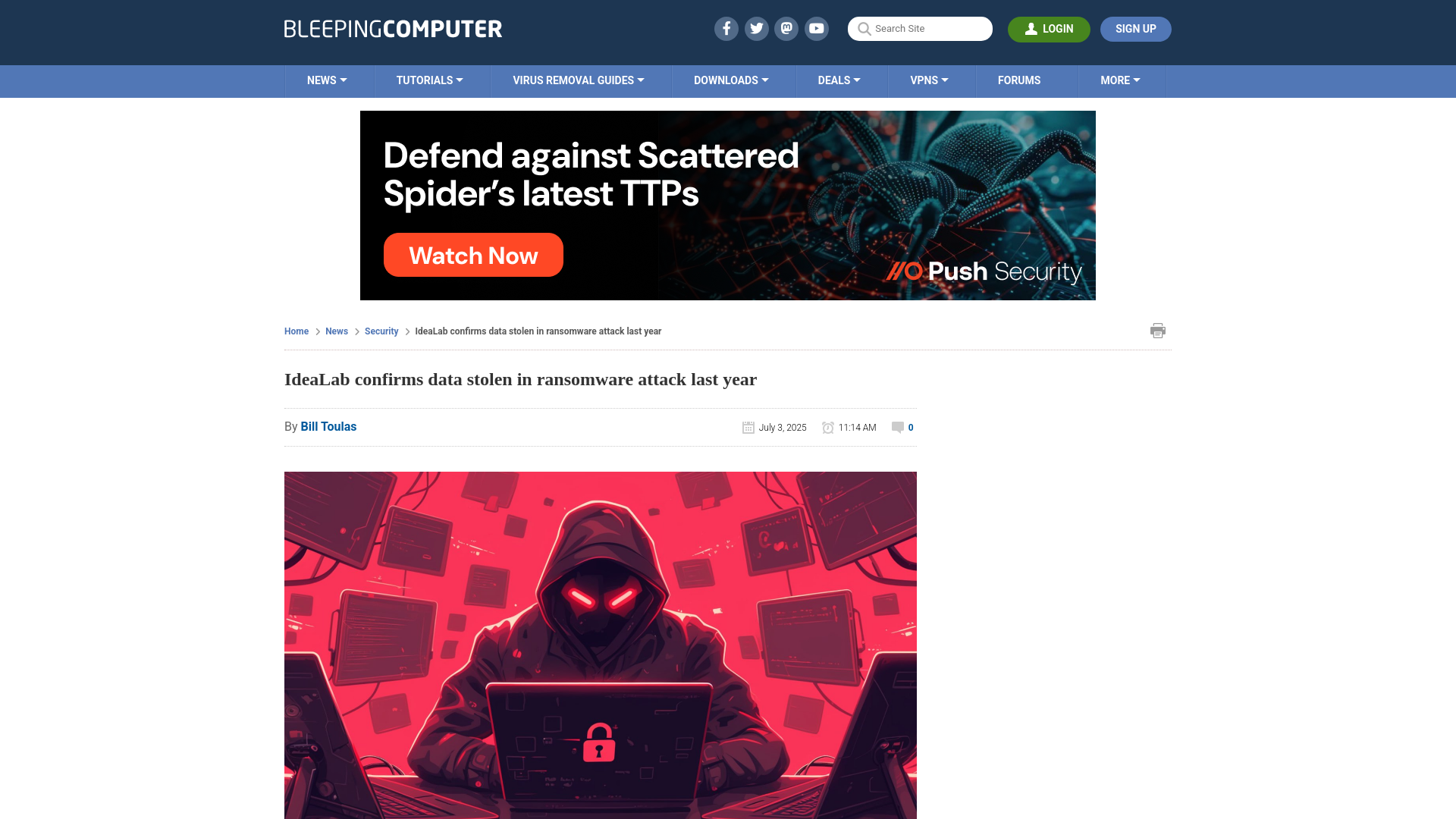 IdeaLab confirms data stolen in ransomware attack last year