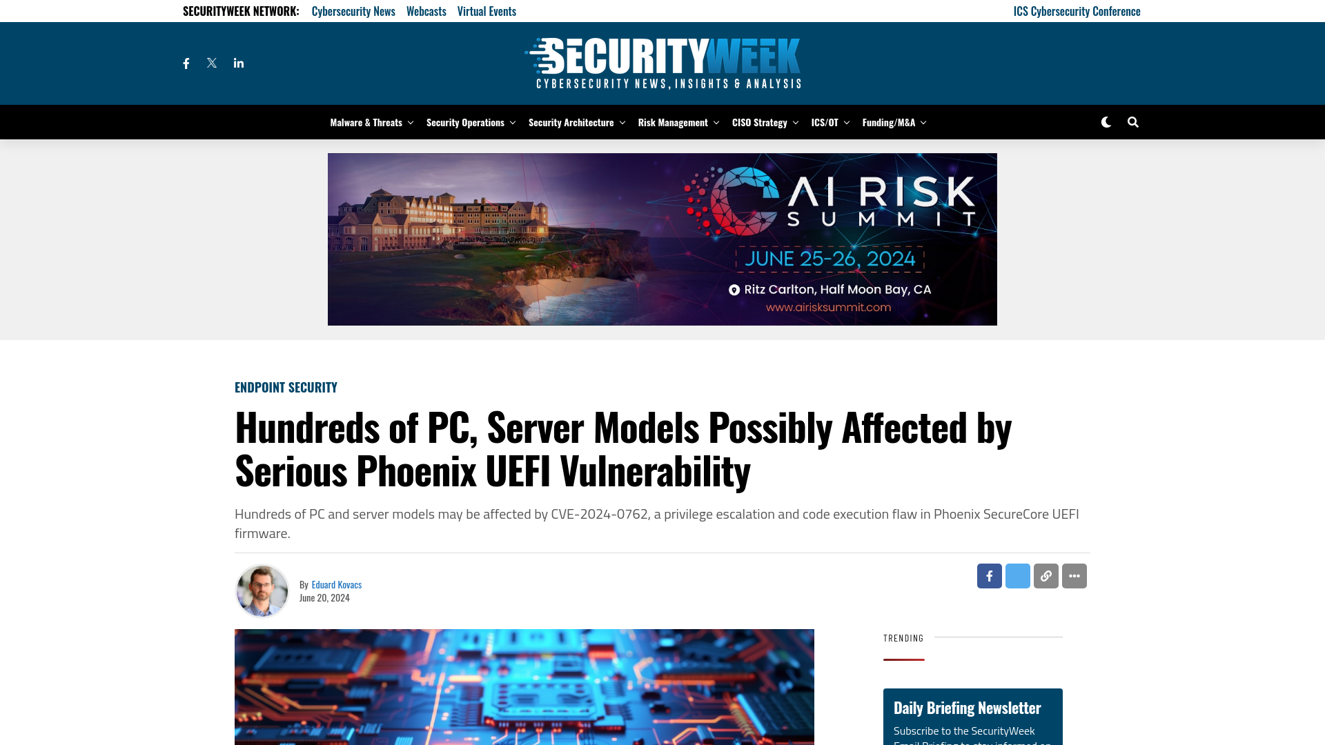 Hundreds of PC, Server Models Possibly Affected by Serious Phoenix UEFI Vulnerability - SecurityWeek