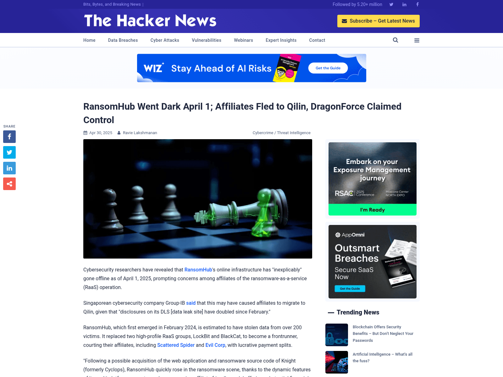 RansomHub Went Dark April 1; Affiliates Fled to Qilin, DragonForce Claimed Control