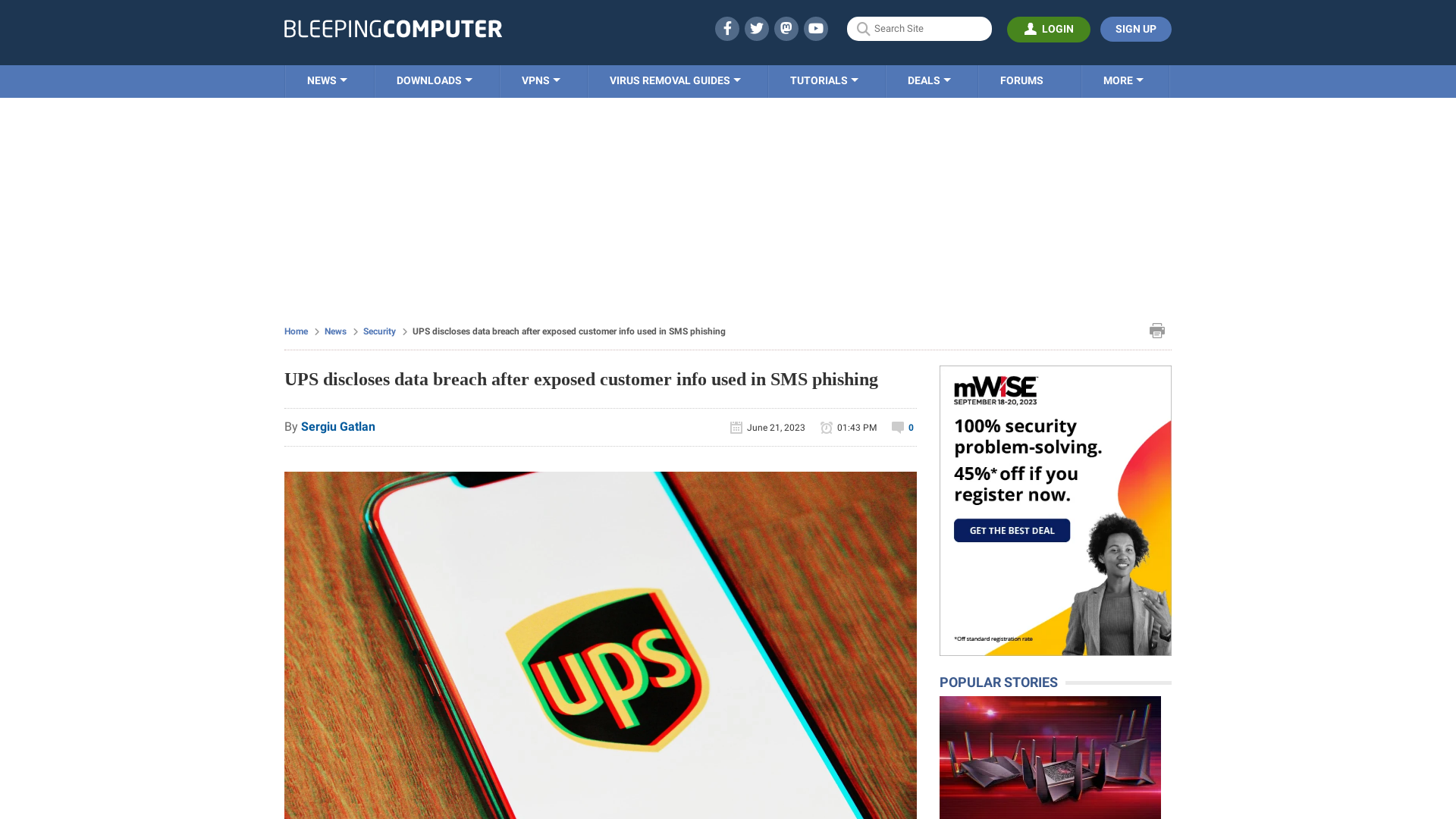 UPS discloses data breach after exposed customer info used in SMS phishing