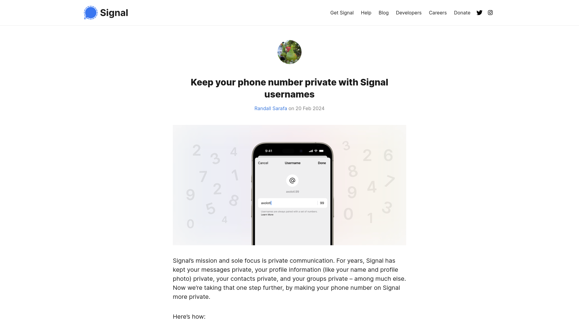 Signal >> Blog >> Keep your phone number private with Signal usernames