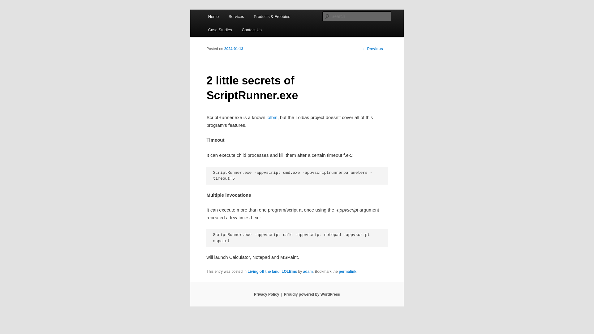 2 little secrets of ScriptRunner.exe | Hexacorn