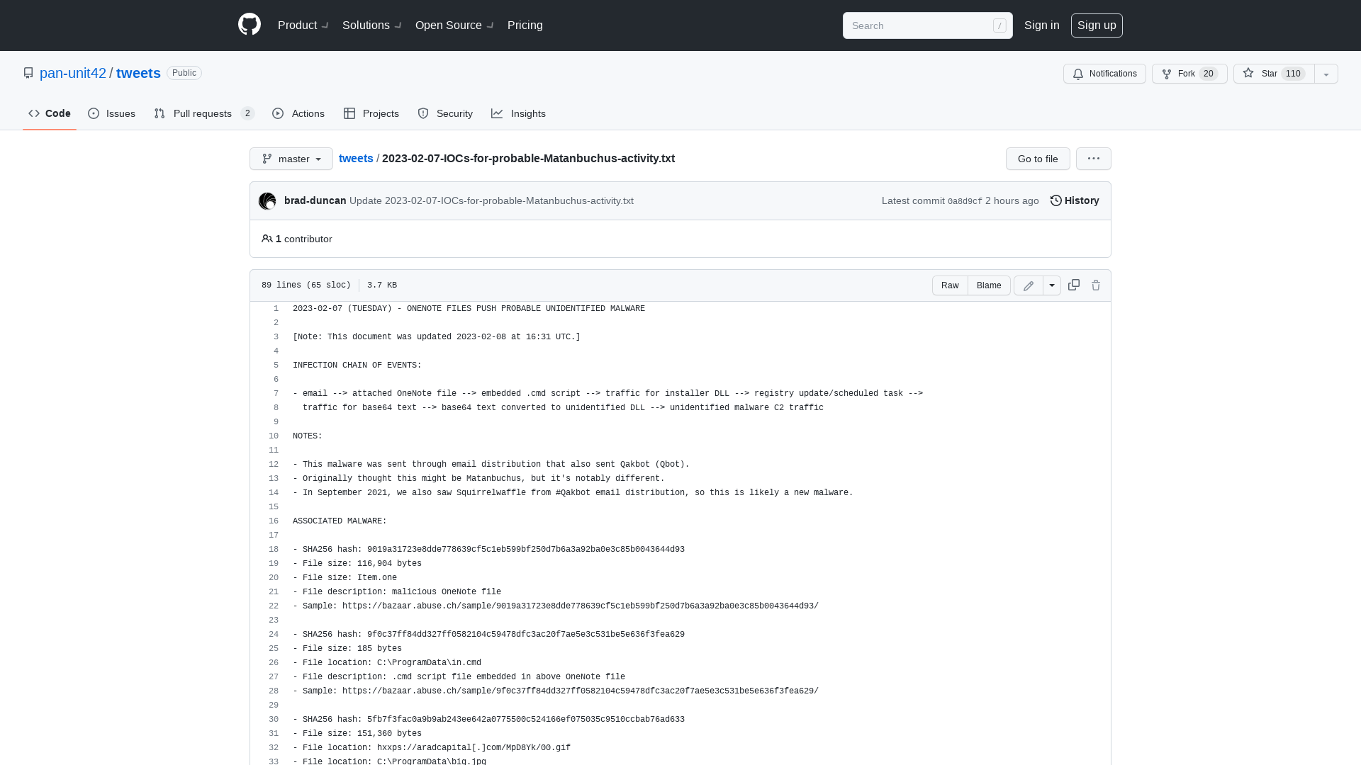 tweets/2023-02-07-IOCs-for-probable-Matanbuchus-activity.txt at master · pan-unit42/tweets · GitHub