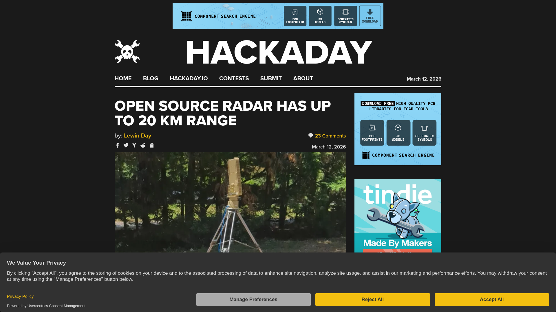 Open Source Radar Has Up To 20 KM Range | Hackaday