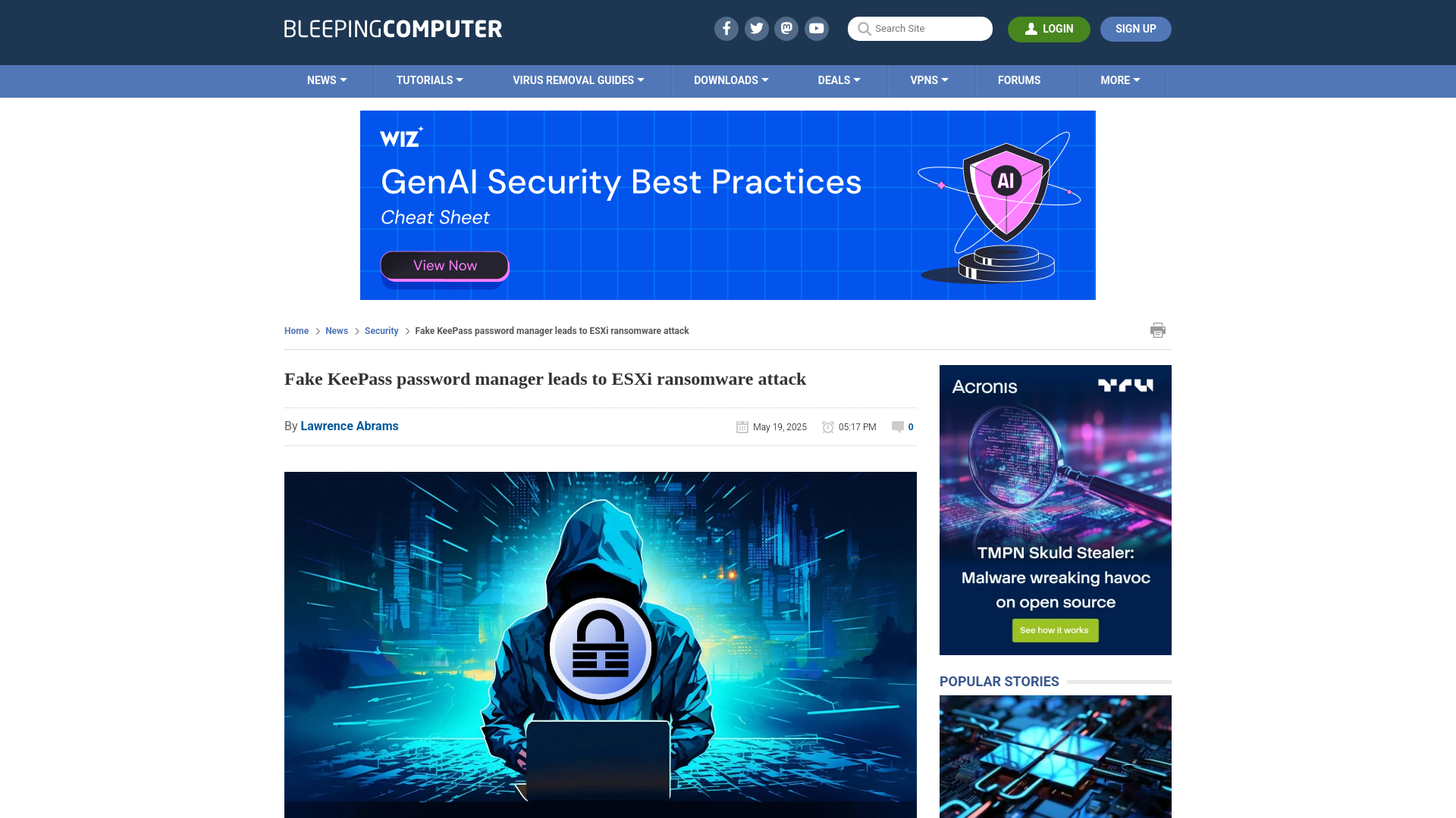 Fake KeePass password manager leads to ESXi ransomware attack
