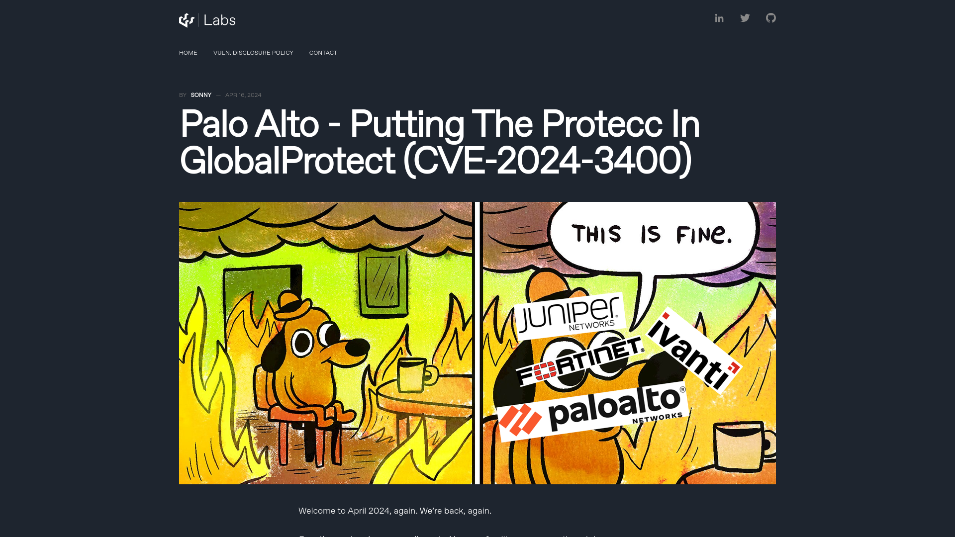 Palo Alto - Putting The Protecc In GlobalProtect (CVE-2024-3400)