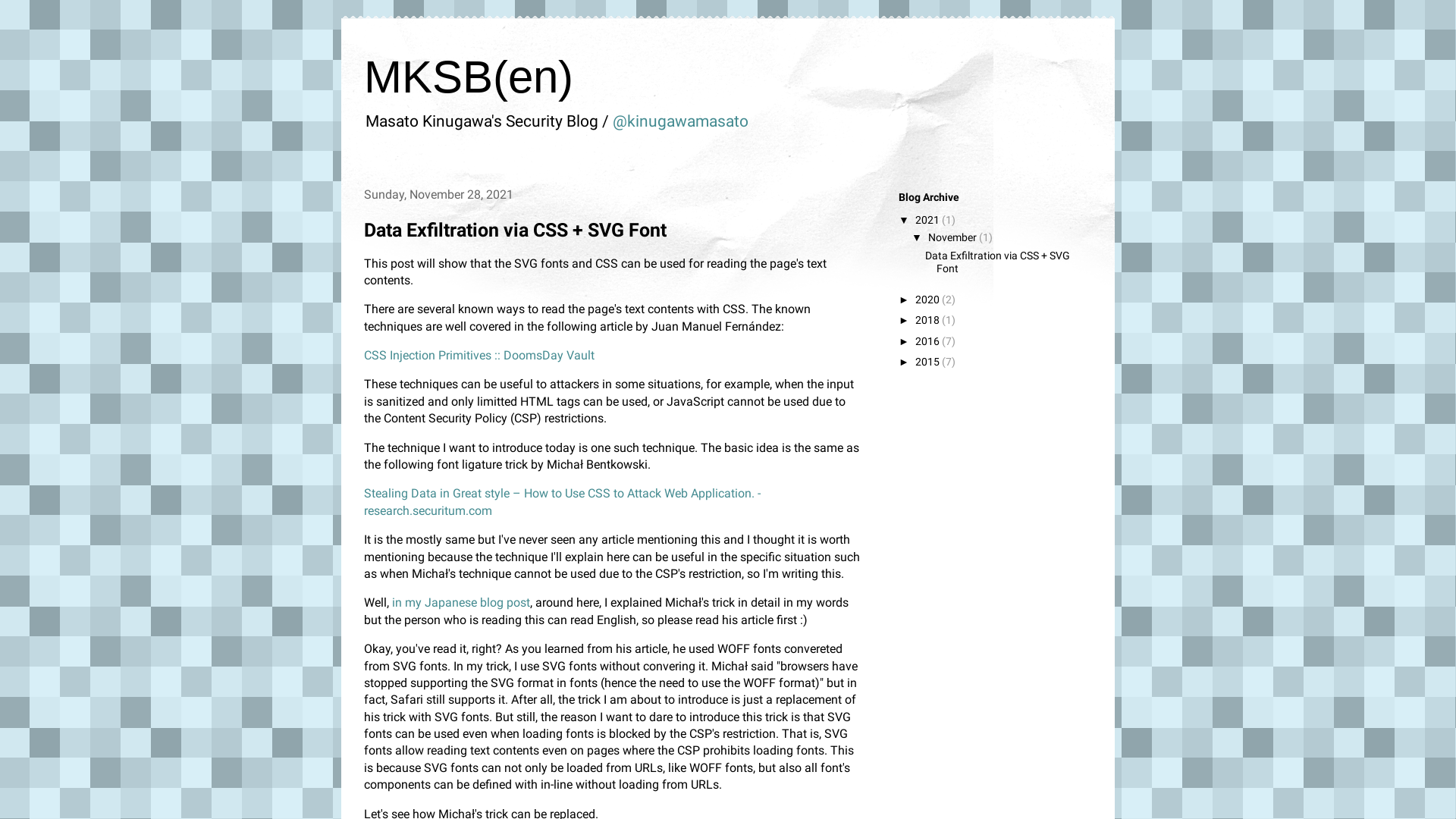 MKSB(en): Data Exfiltration via CSS + SVG Font