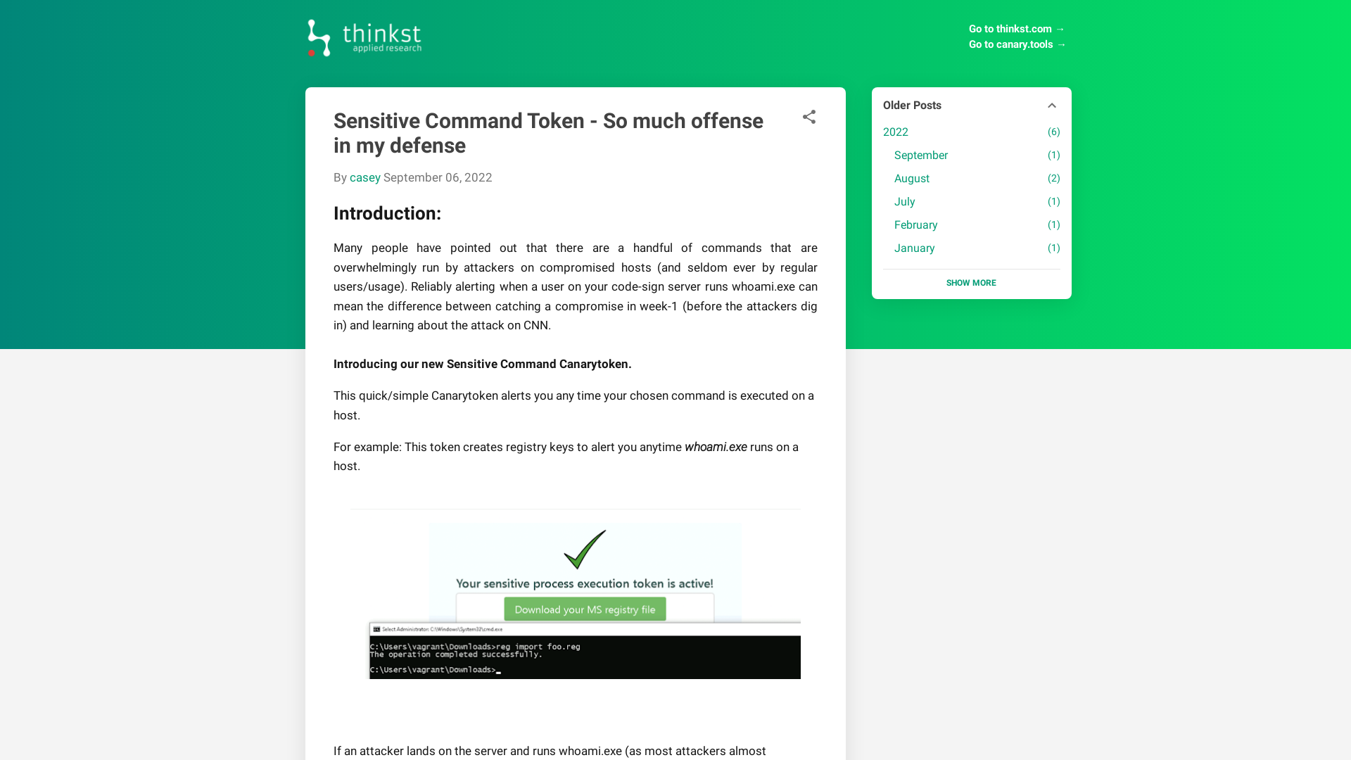 Sensitive Command Token - So much offense in my defense