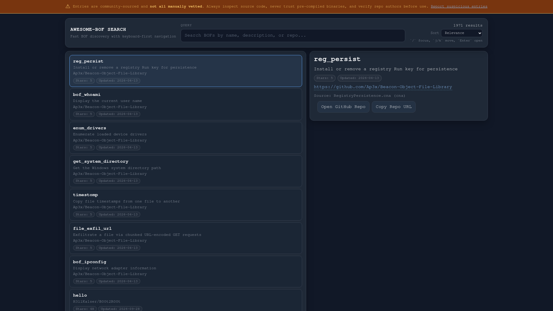 awesome-bof search