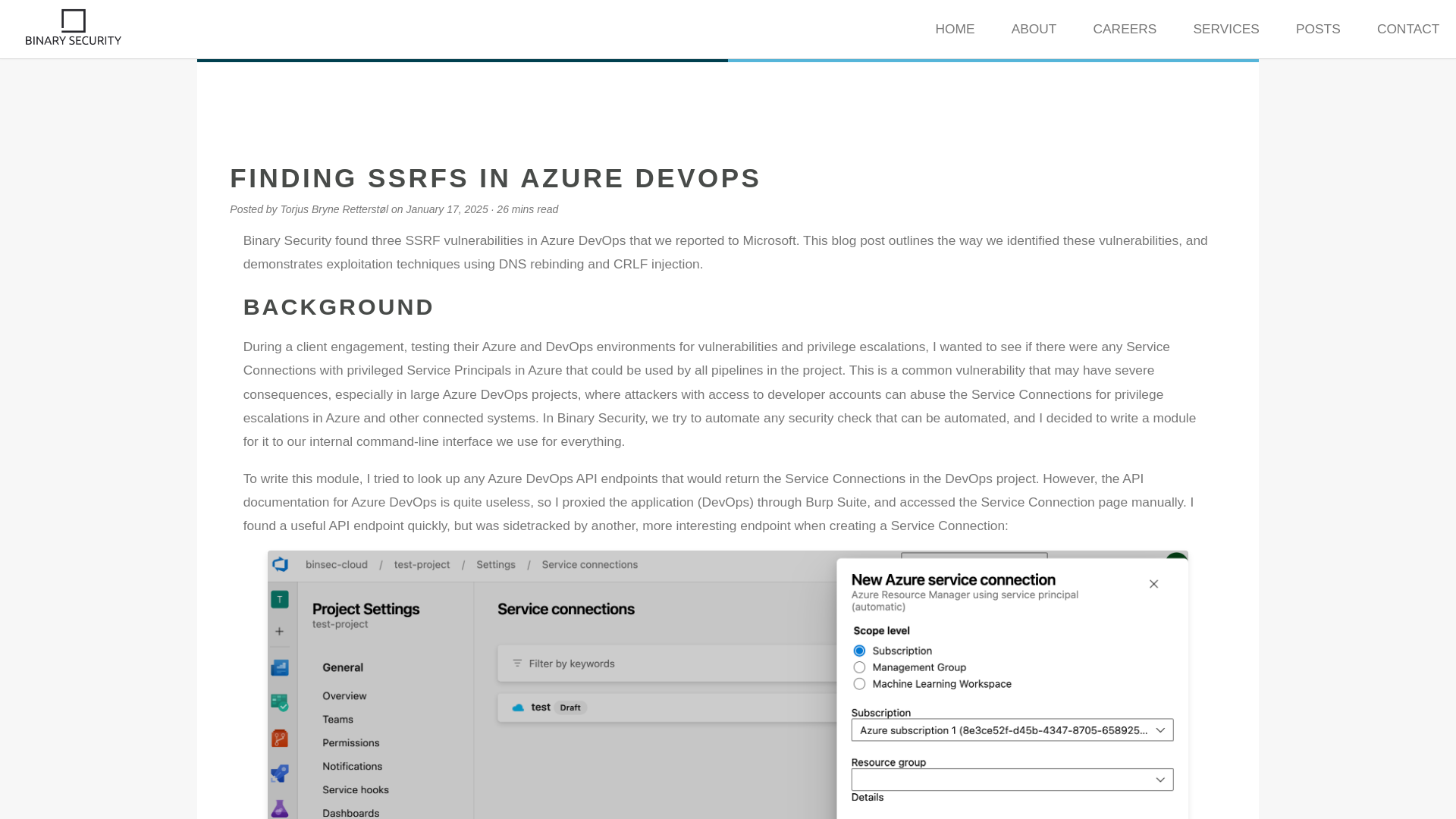 Finding SSRFs in Azure DevOps