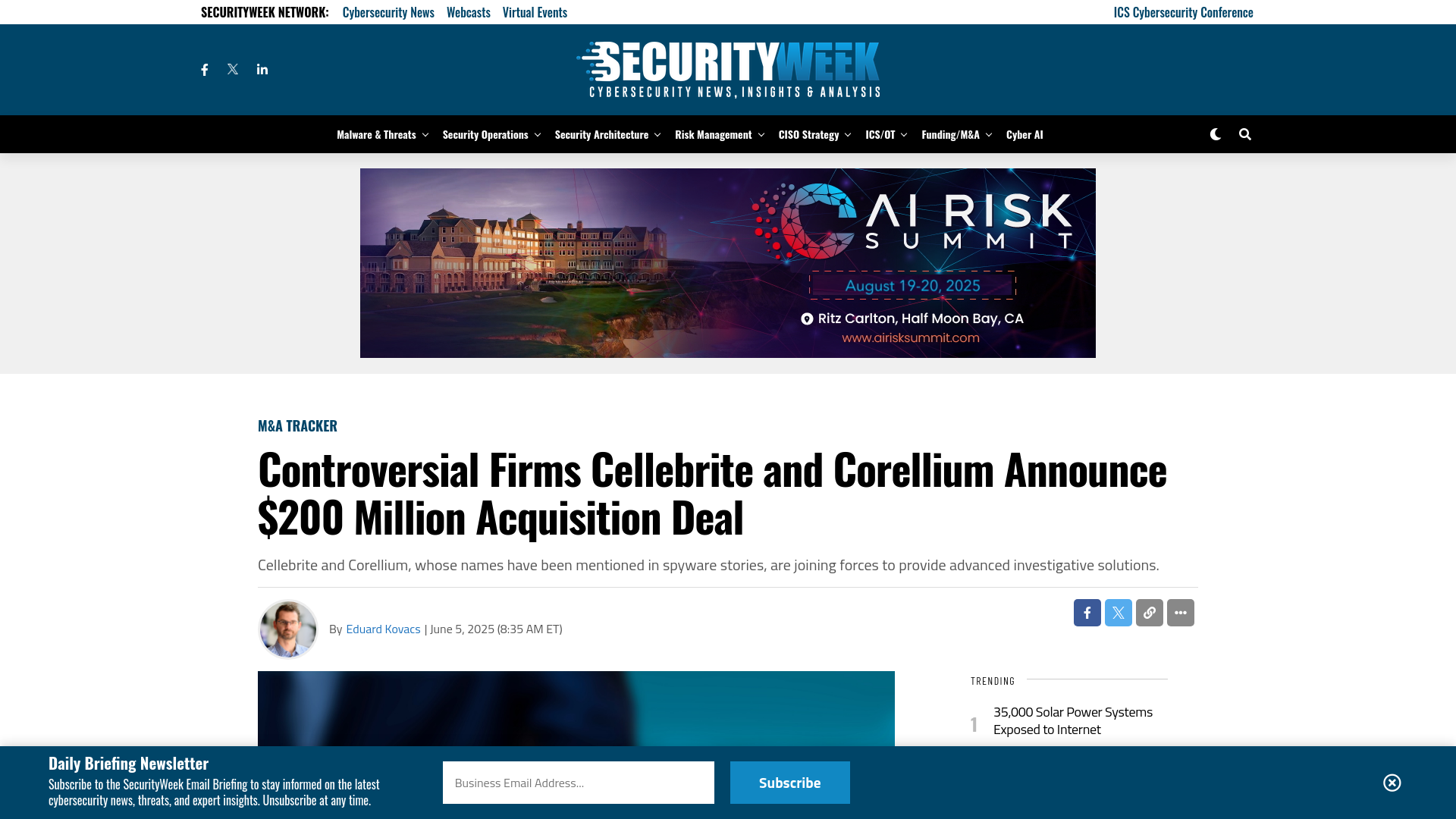 Controversial Firms Cellebrite and Corellium Announce $200 Million Acquisition Deal - SecurityWeek