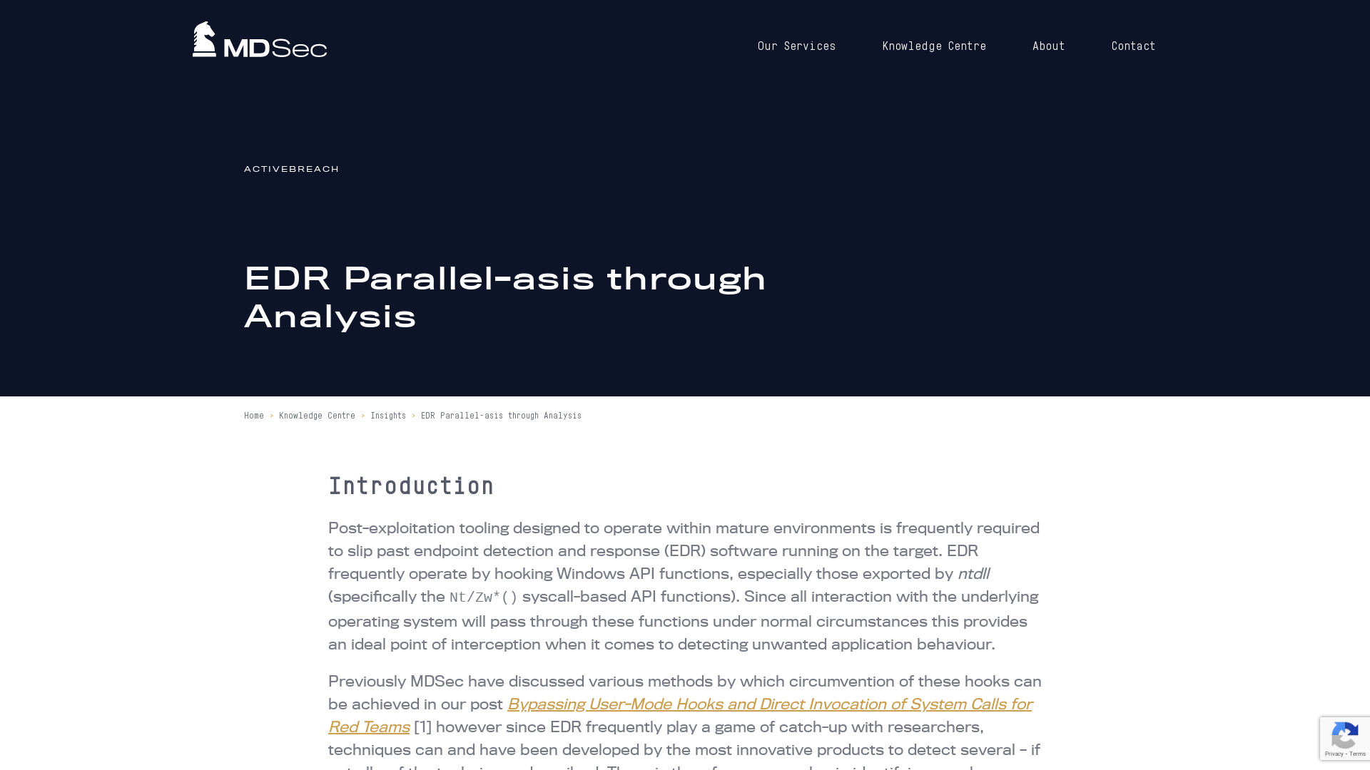 EDR Parallel-asis through Analysis - MDSec