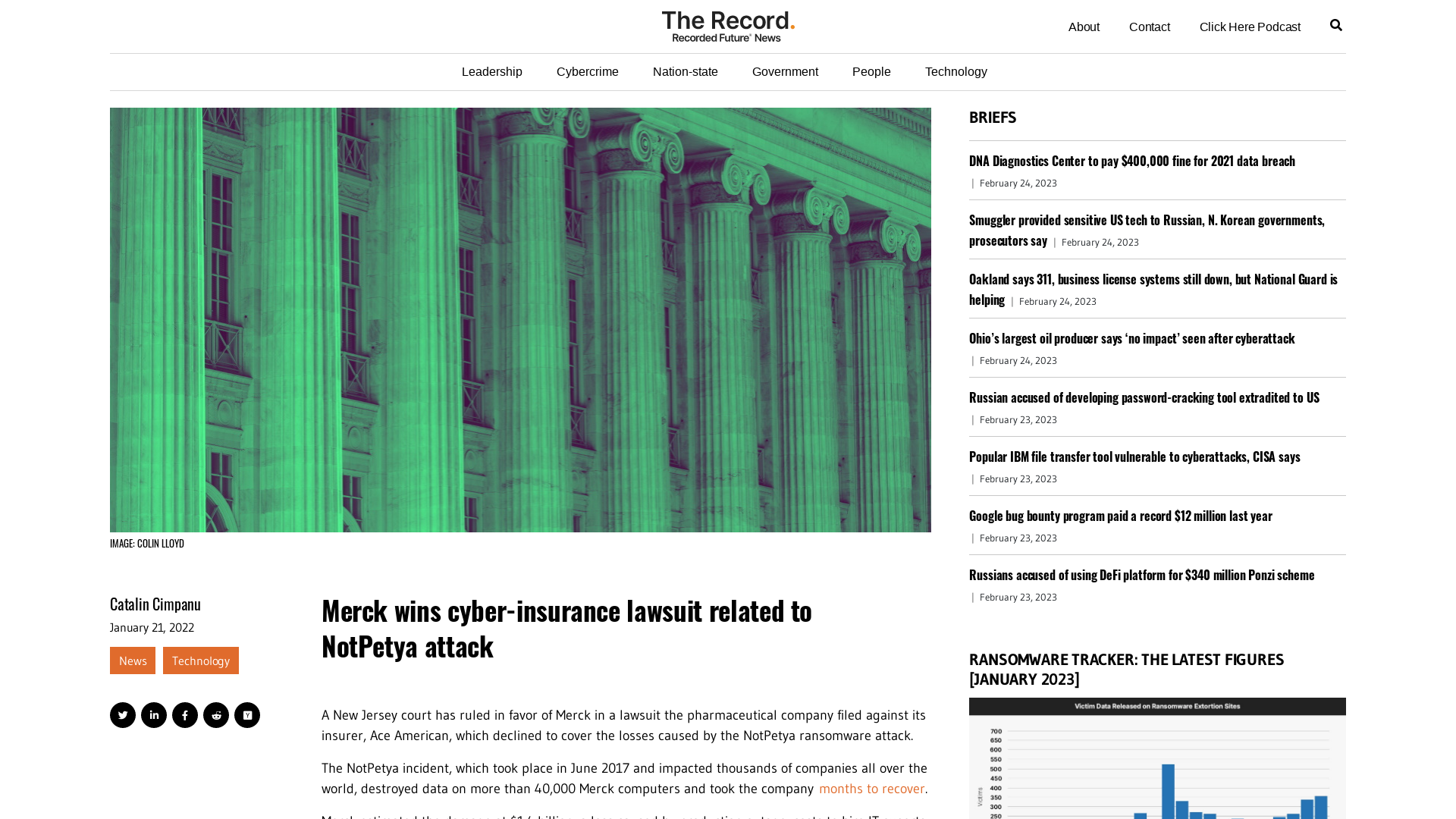 Merck wins cyber-insurance lawsuit related to NotPetya attack - The Record from Recorded Future News