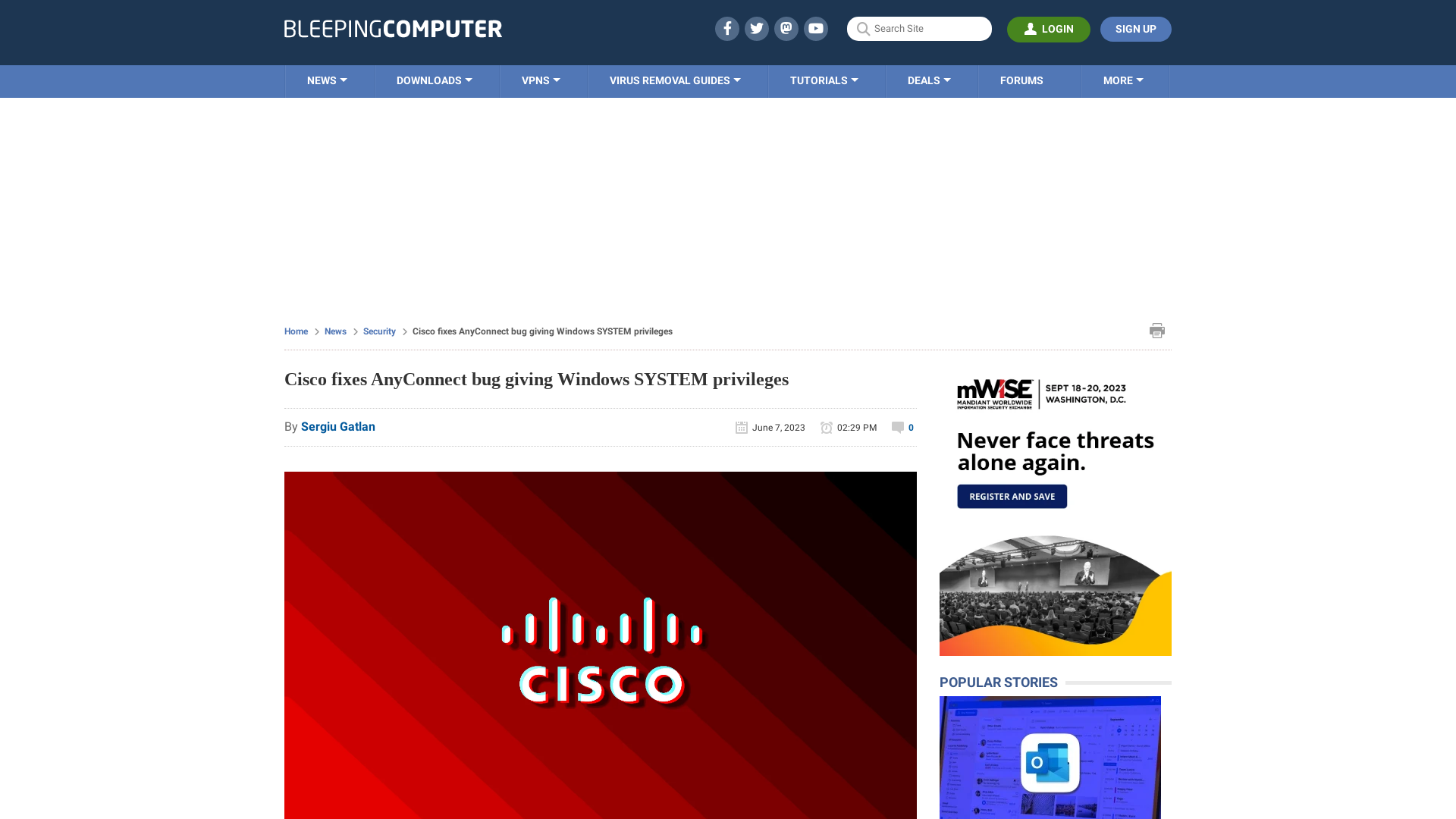 Cisco fixes AnyConnect bug giving Windows SYSTEM privileges