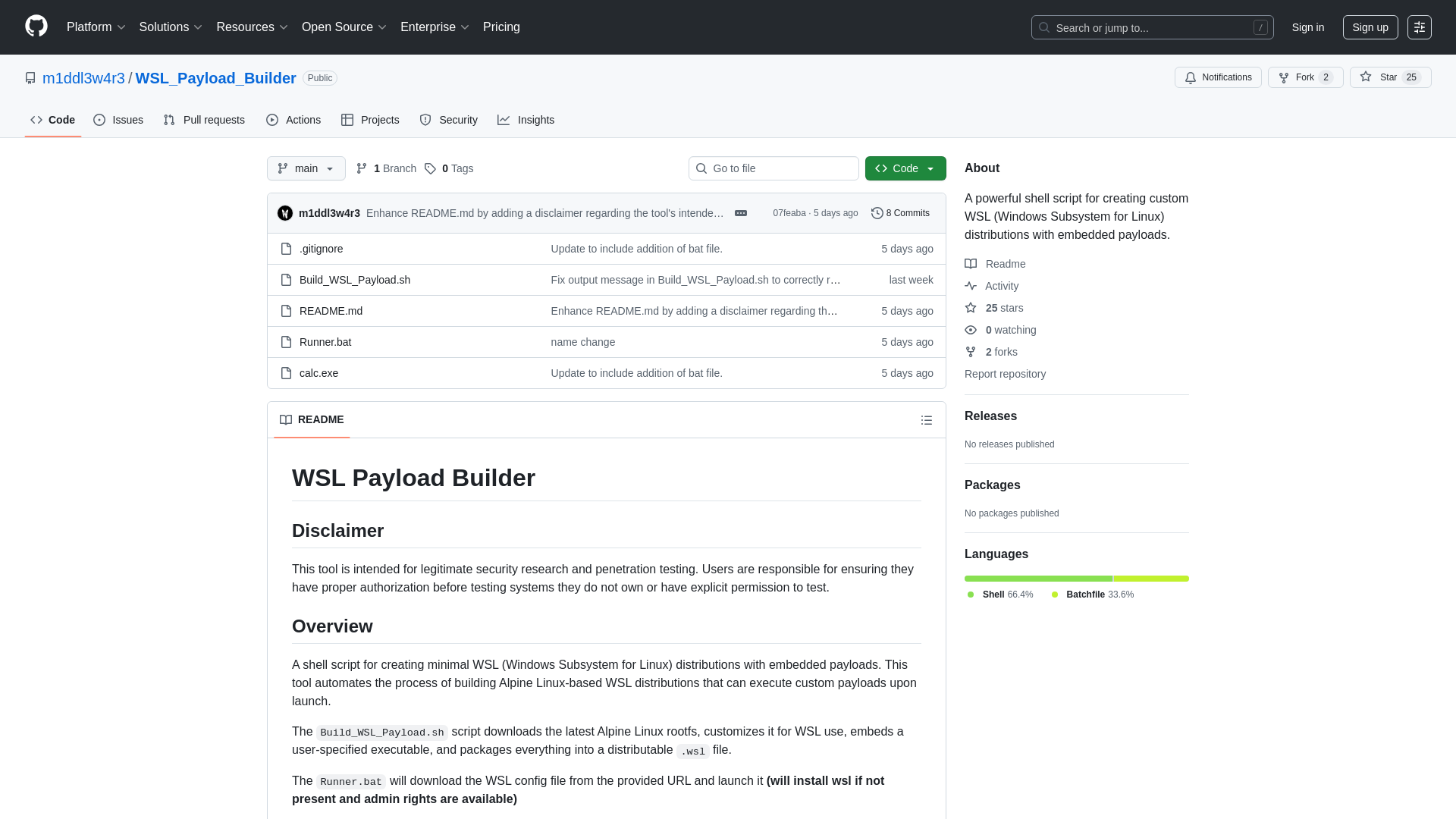 GitHub - m1ddl3w4r3/WSL_Payload_Builder: A powerful shell script for creating custom WSL (Windows Subsystem for Linux) distributions with embedded payloads.