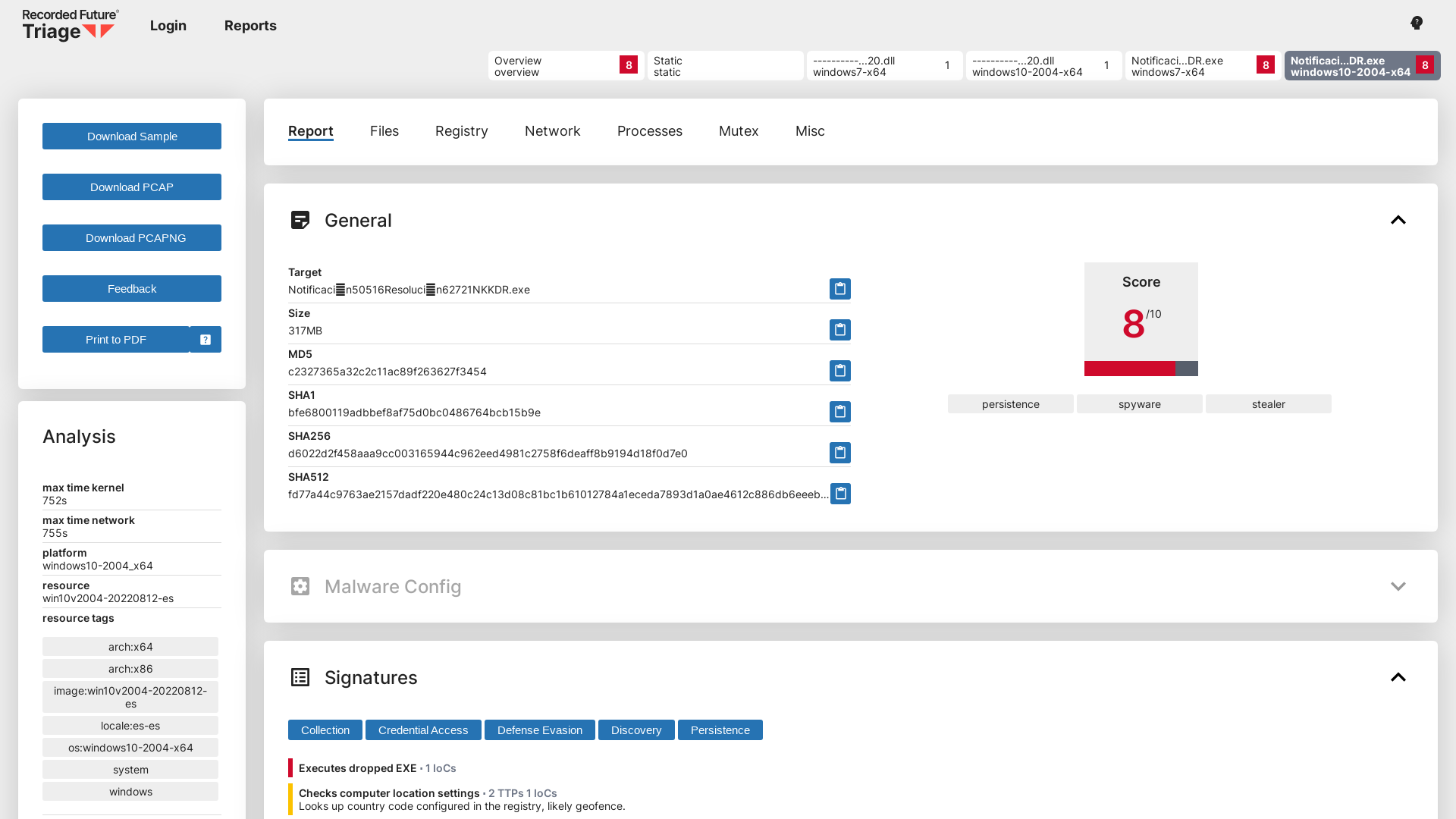Triage | Behavioral Report