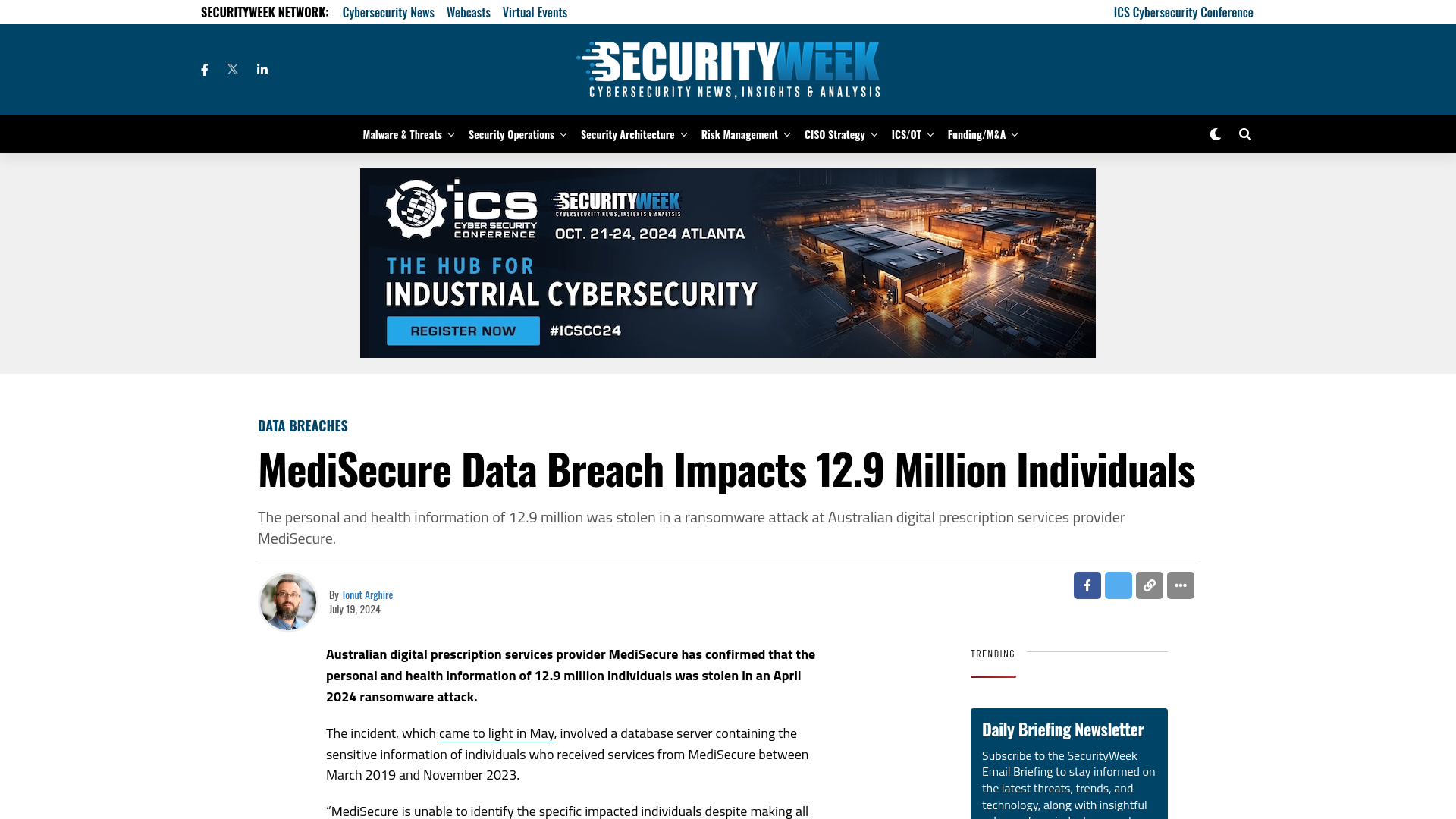 MediSecure Data Breach Impacts 12.9 Million Individuals - SecurityWeek