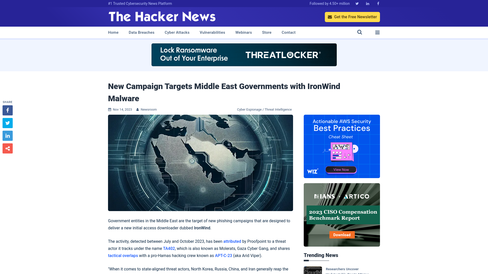 New Campaign Targets Middle East Governments with IronWind Malware