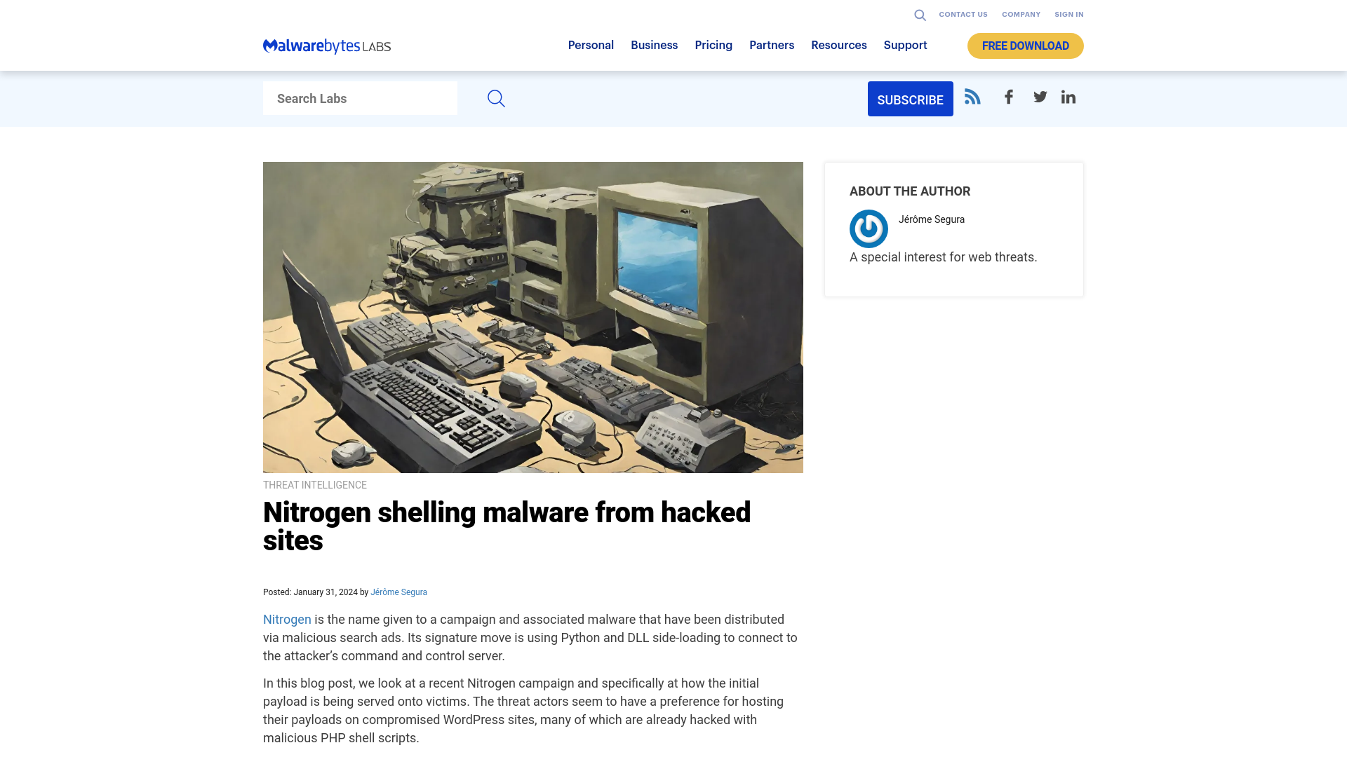 Nitrogen shelling malware from hacked sites | Malwarebytes