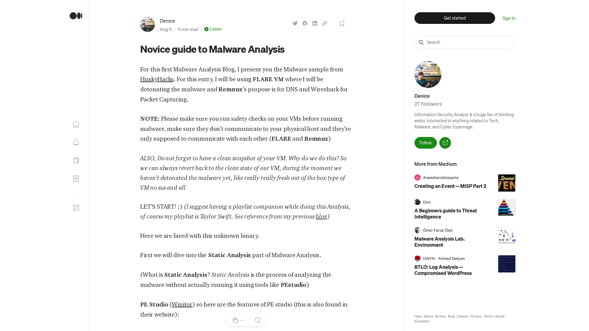Novice guide to Malware Analysis. For this first Malware Analysis Blog, I… | by Denice | Aug, 2022 | Medium