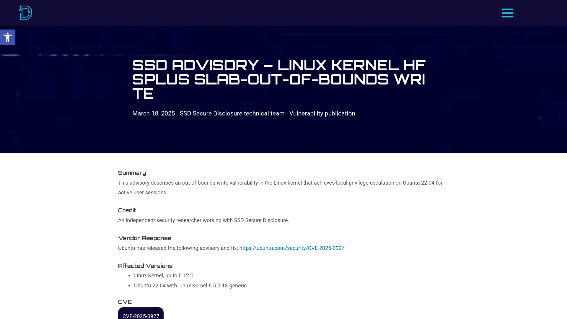 SSD Advisory - Linux kernel hfsplus slab-out-of-bounds Write - SSD Secure Disclosure