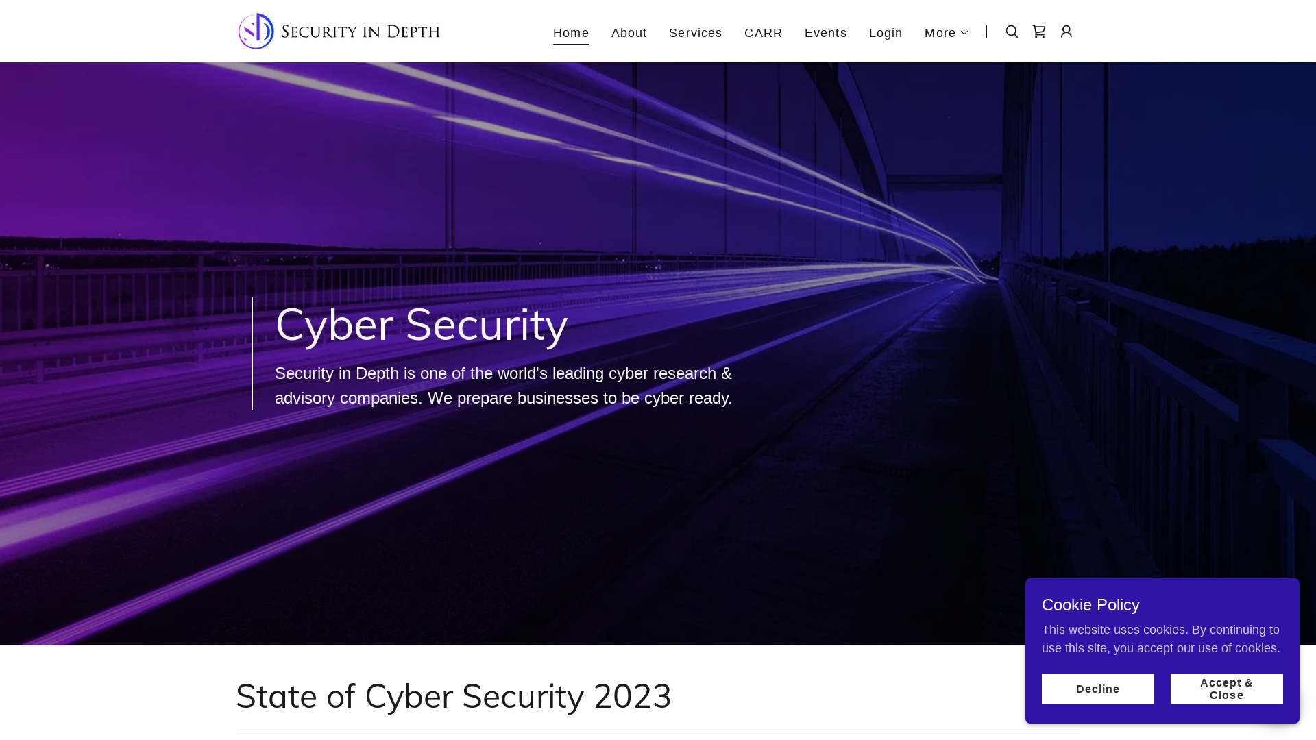 Security in Depth - Cyber Security, Cyber Research