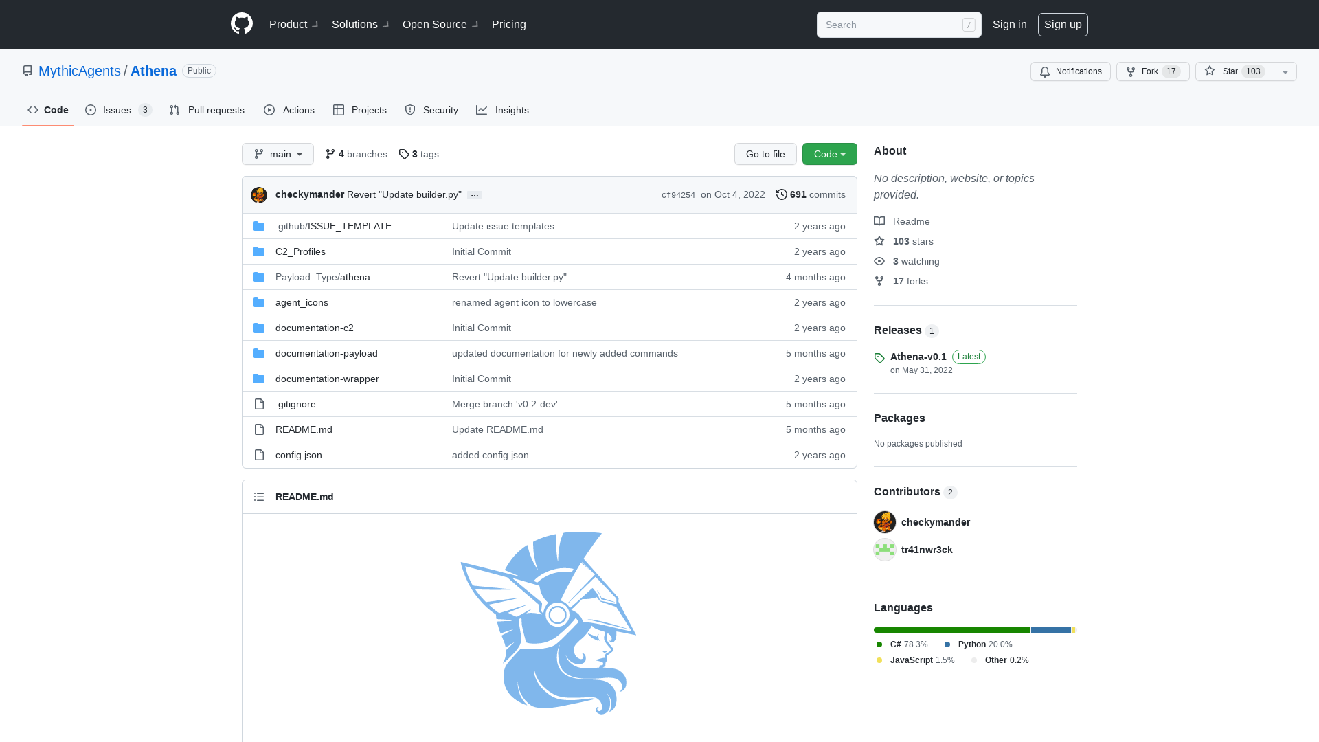 GitHub - MythicAgents/Athena