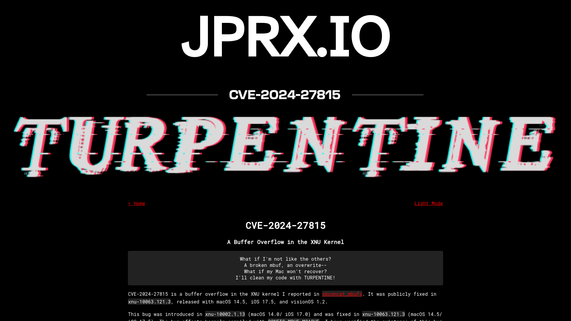 TURPENTINE: CVE-2024-27815