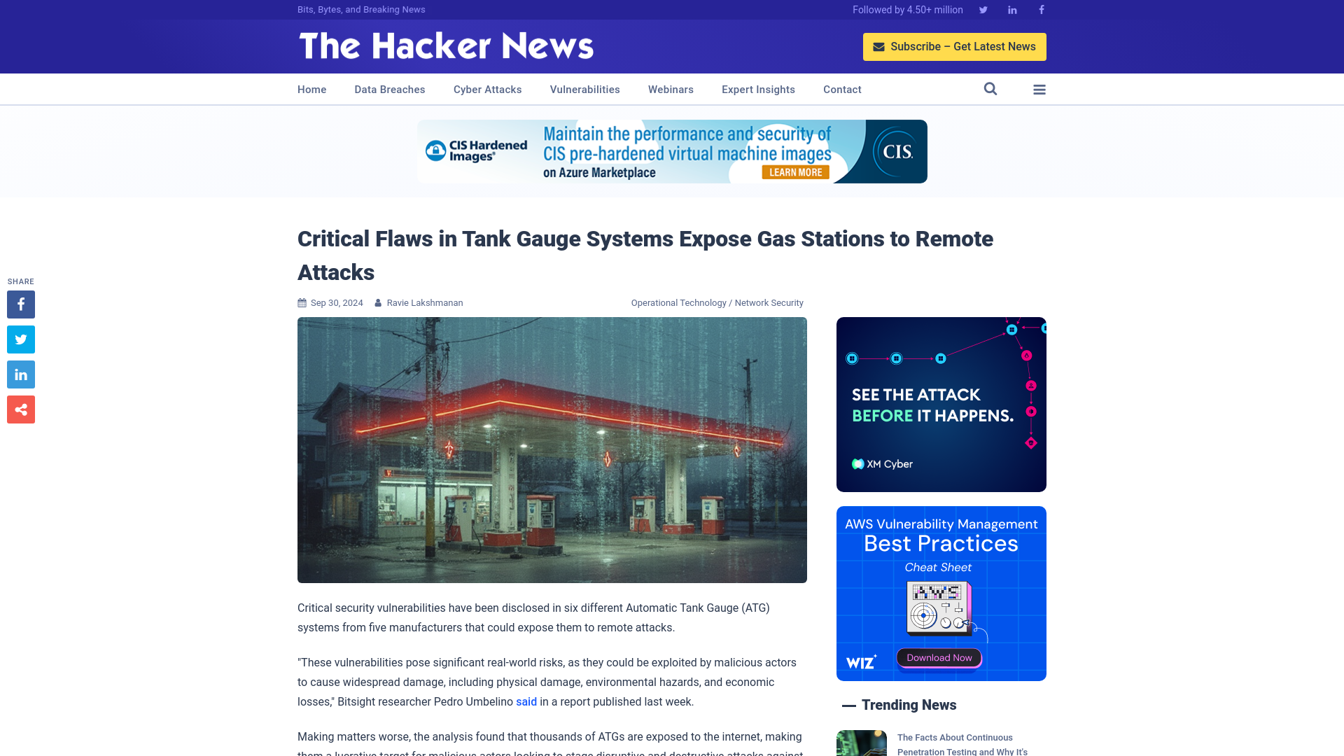 Critical Flaws in Tank Gauge Systems Expose Gas Stations to Remote Attacks