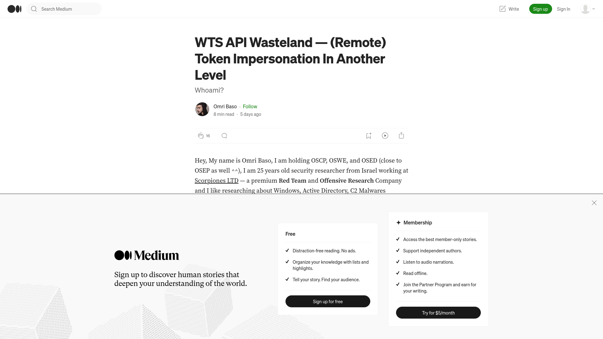 WTS API Wasteland — (Remote) Token Impersonation In Another Level | by Omri Baso | Sep, 2023 | Medium