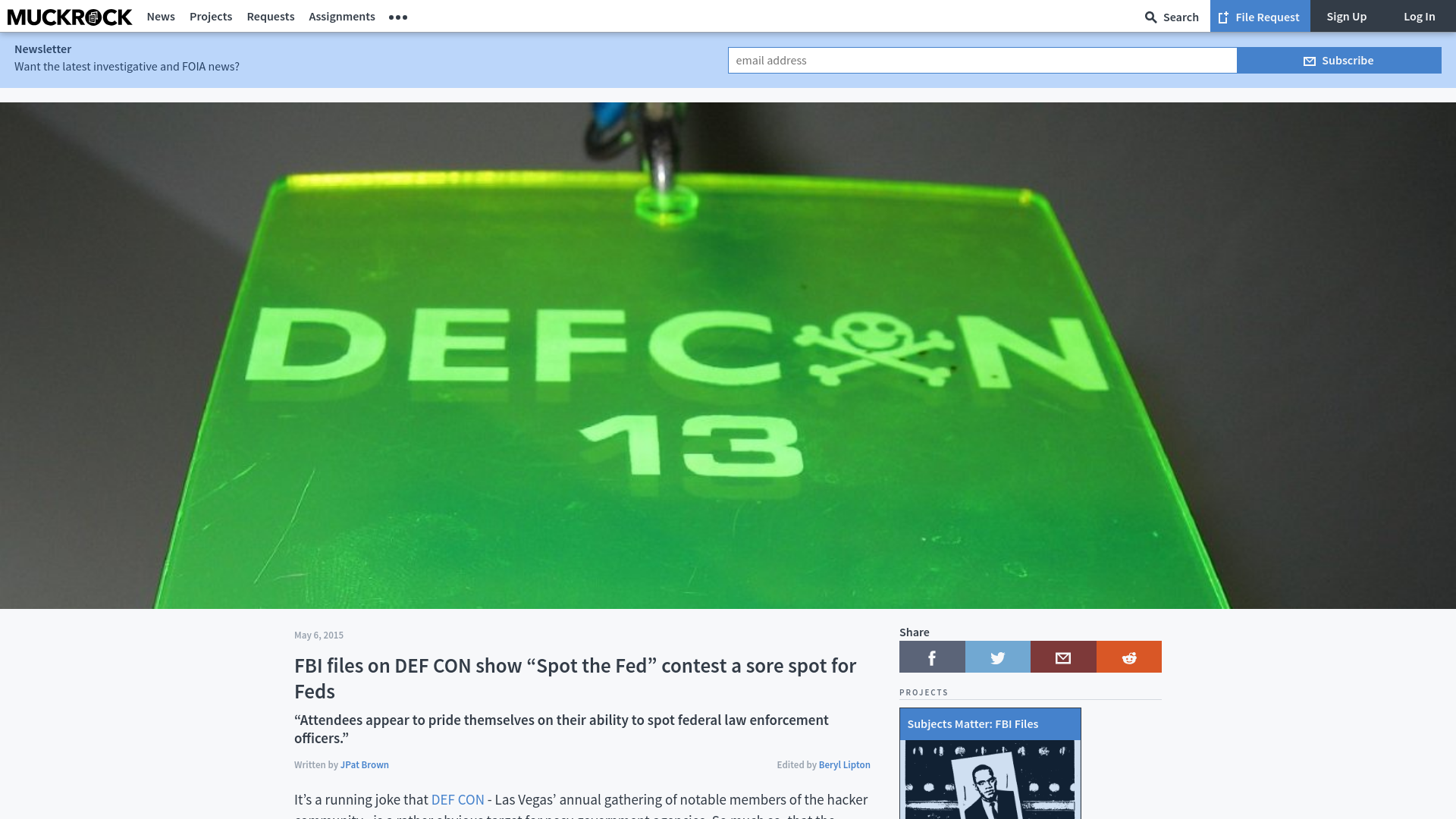 FBI files on DEF CON show "Spot the Fed" contest a sore spot for Feds • MuckRock