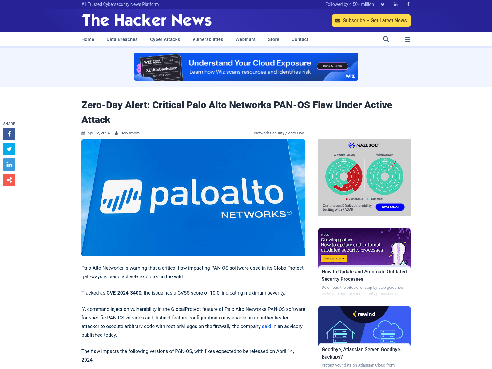 Zero-Day Alert: Critical Palo Alto Networks PAN-OS Flaw Under Active Attack