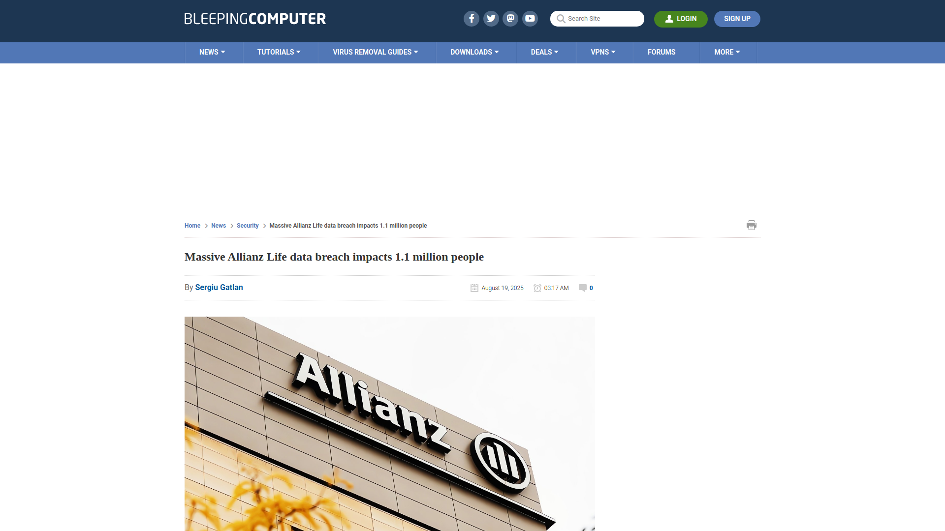 Massive Allianz Life data breach impacts 1.1 million people