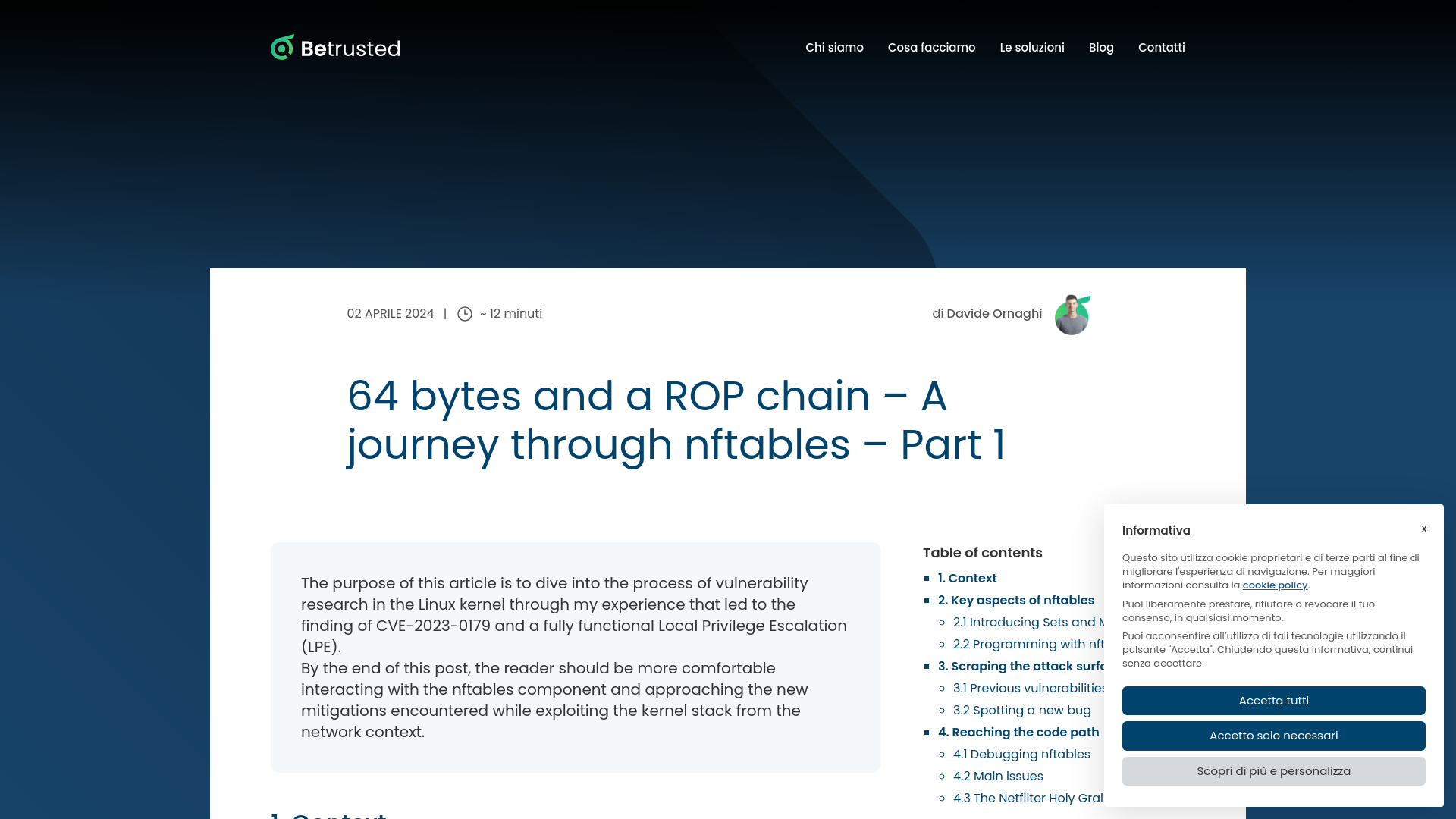 64 bytes and a ROP chain - A journey through nftables - Part 1 - Betrusted