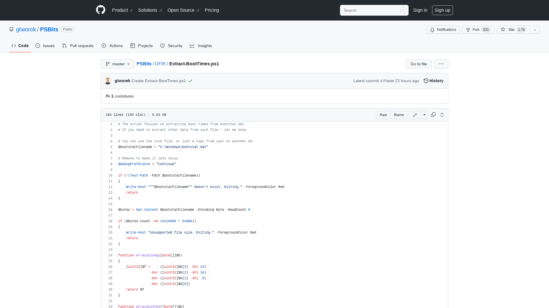 PSBits/Extract-BootTimes.ps1 at master · gtworek/PSBits · GitHub