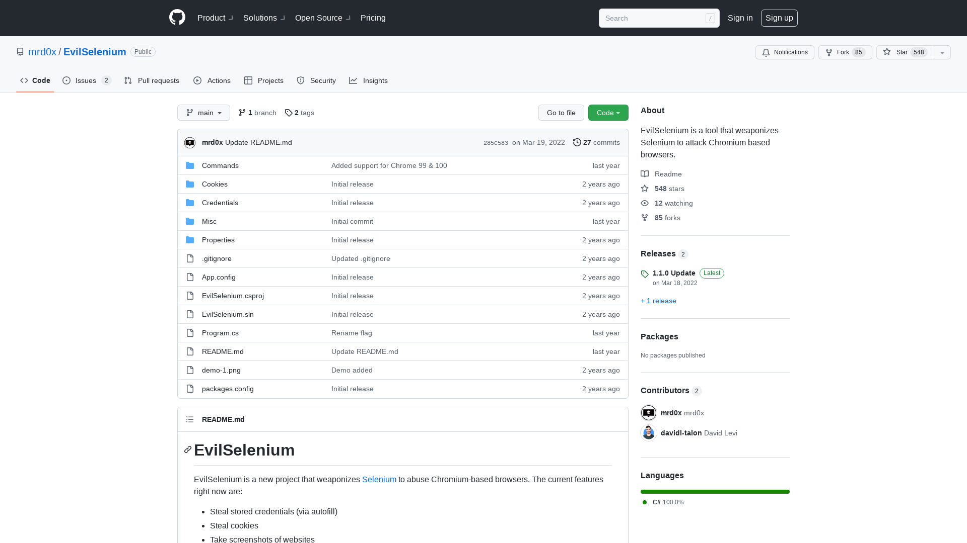 GitHub - mrd0x/EvilSelenium: EvilSelenium is a tool that weaponizes Selenium to attack Chromium based browsers.