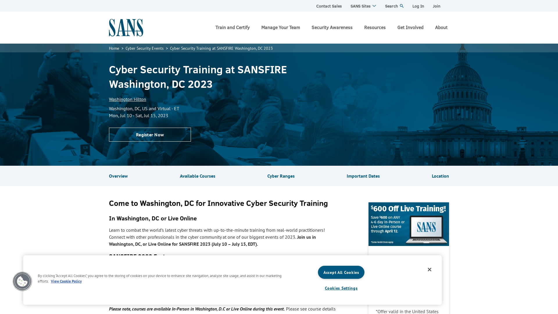 SANSFIRE Washington, DC 2023 | Cyber Security Training