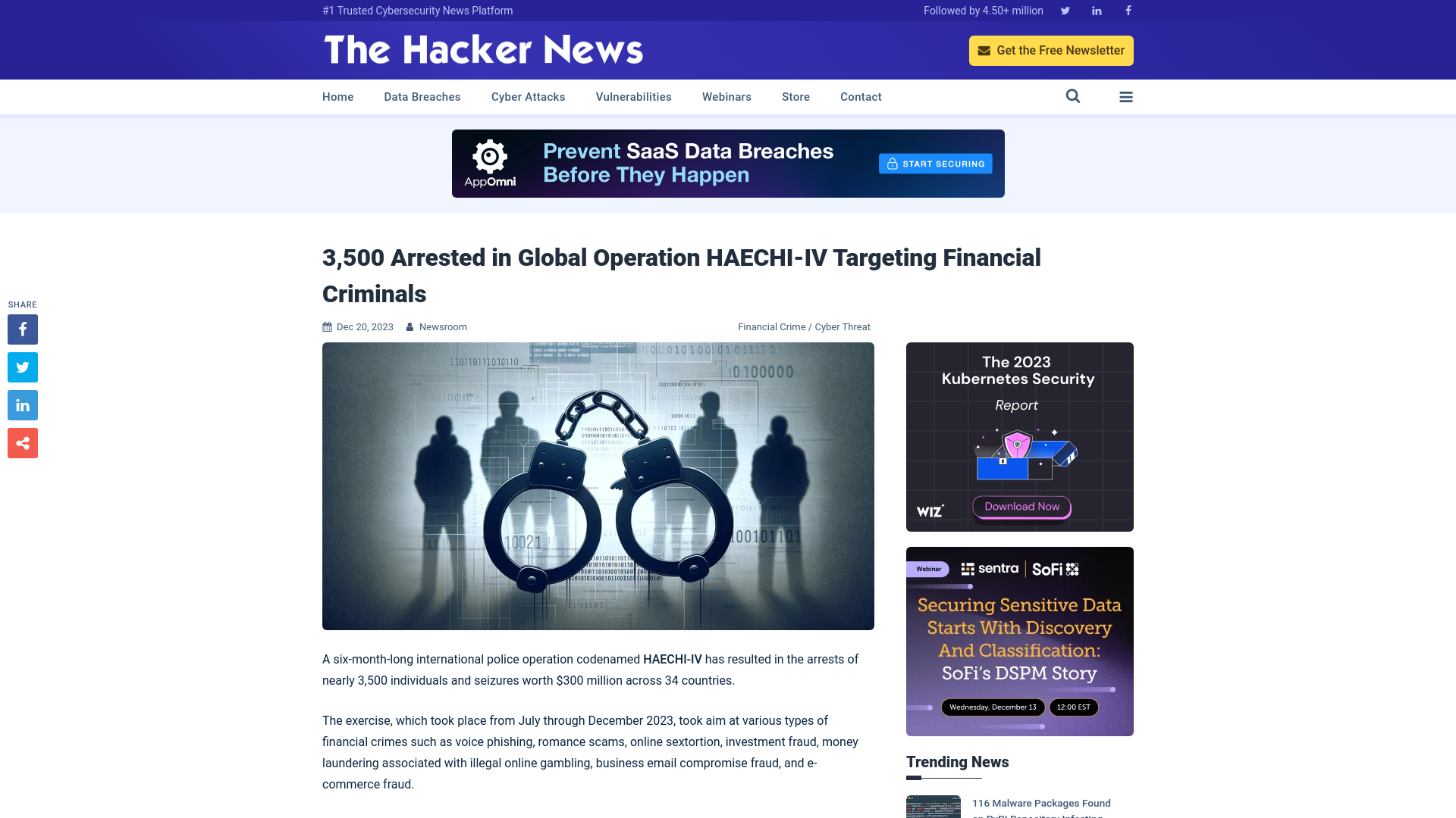 3,500 Arrested in Global Operation HAECHI-IV Targeting Financial Criminals