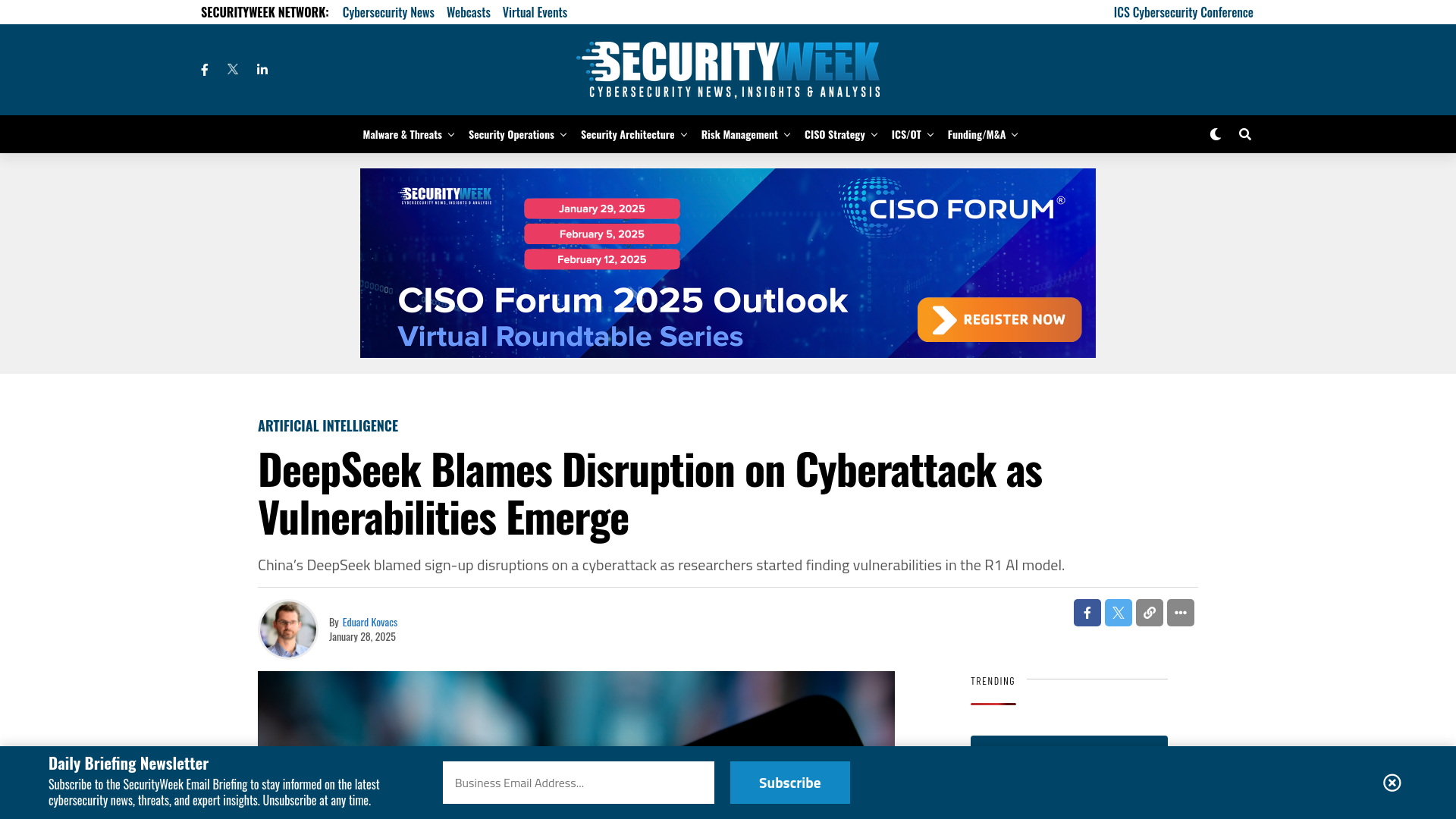 DeepSeek Blames Disruption on Cyberattack as Vulnerabilities Emerge - SecurityWeek