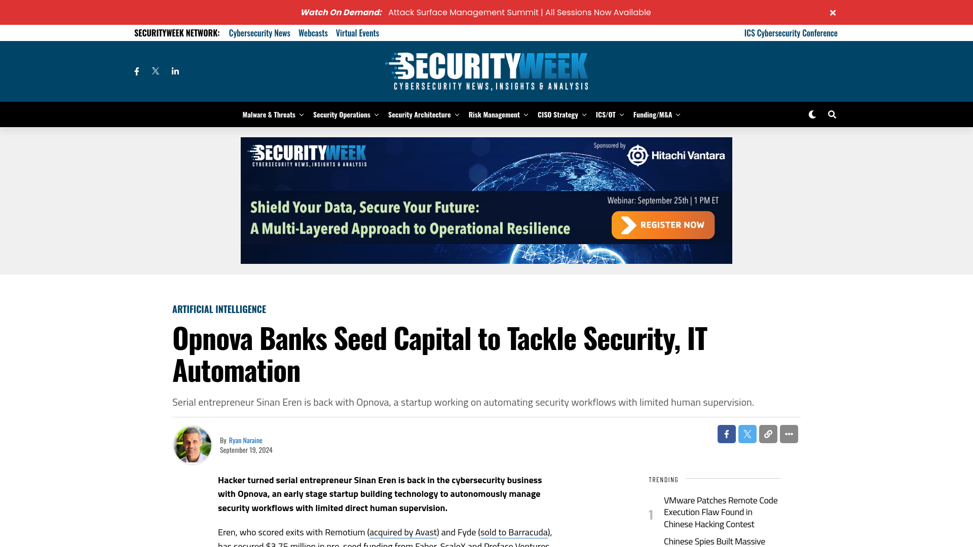 Opnova Banks Seed Capital to Tackle Security, IT Automation - SecurityWeek