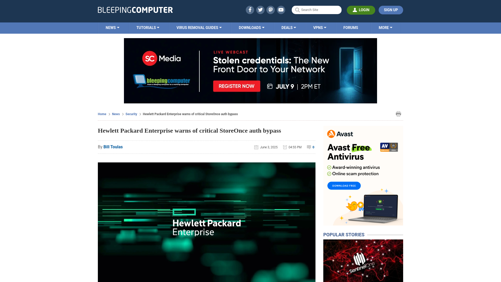 Hewlett Packard Enterprise warns of critical StoreOnce auth bypass