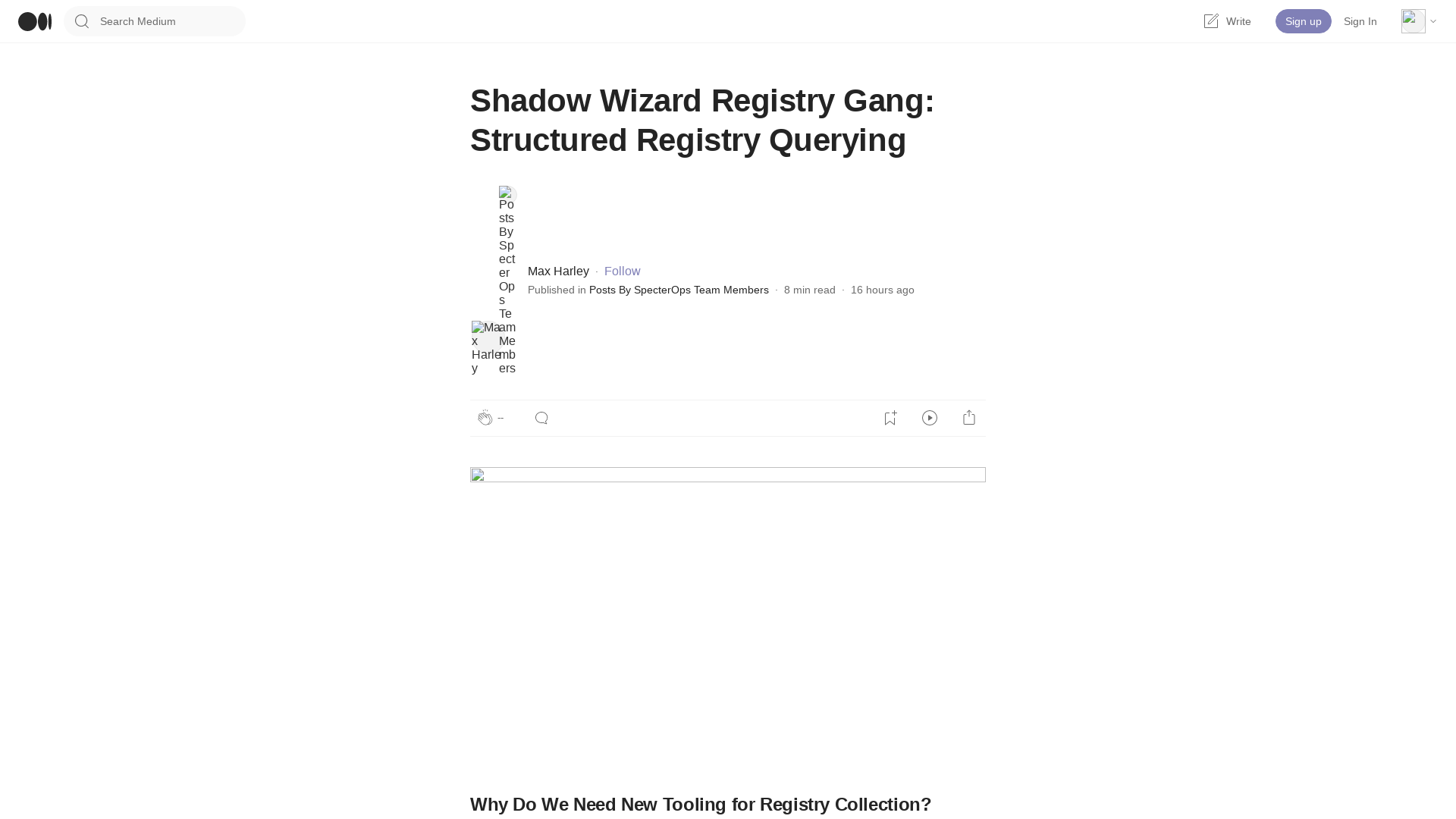 Shadow Wizard Registry Gang: Structured Registry Querying | by Max Harley | Sep, 2023 | Posts By SpecterOps Team Members